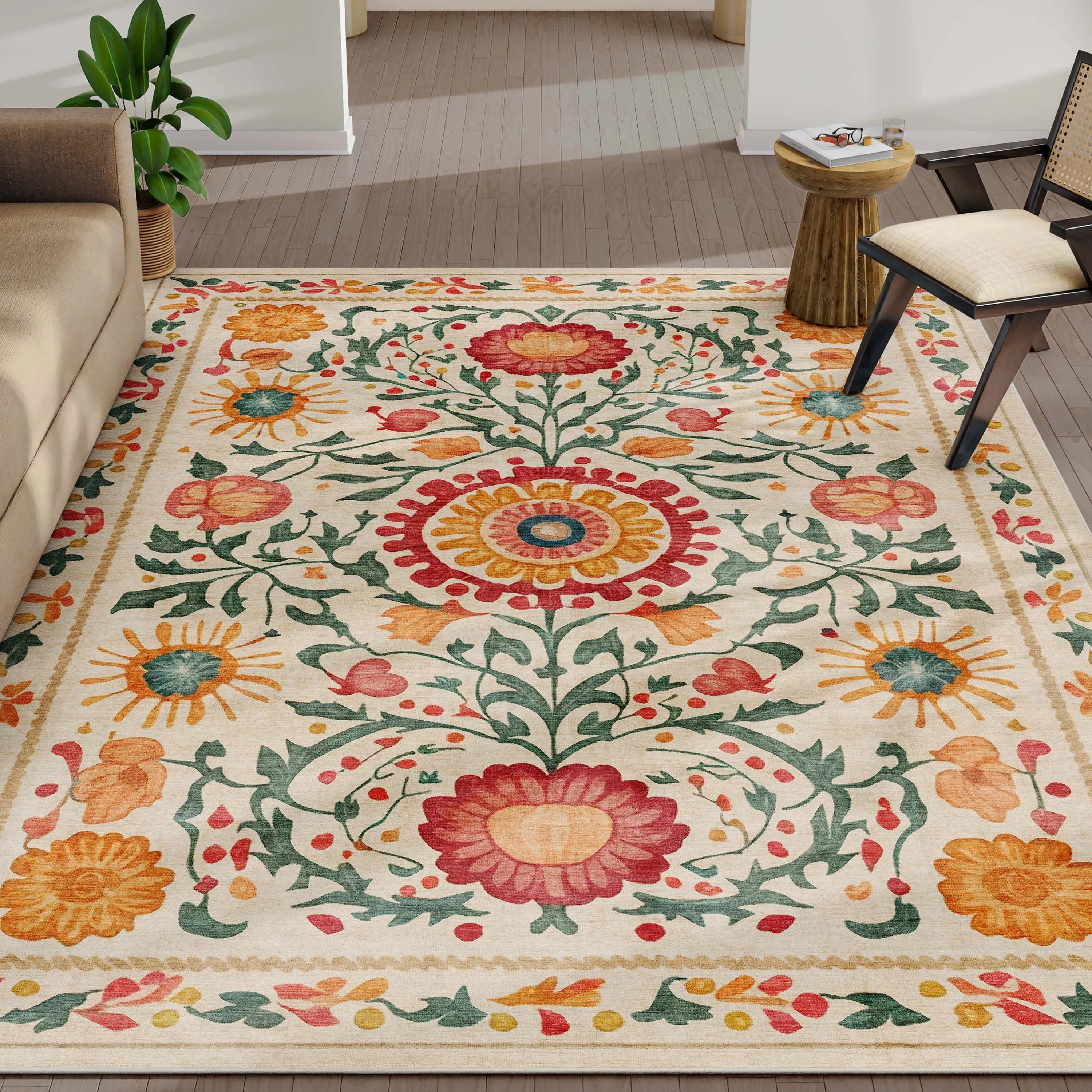 Well Woven Apollo Suzani Tribal Medallion Flat-Weave Area Rug