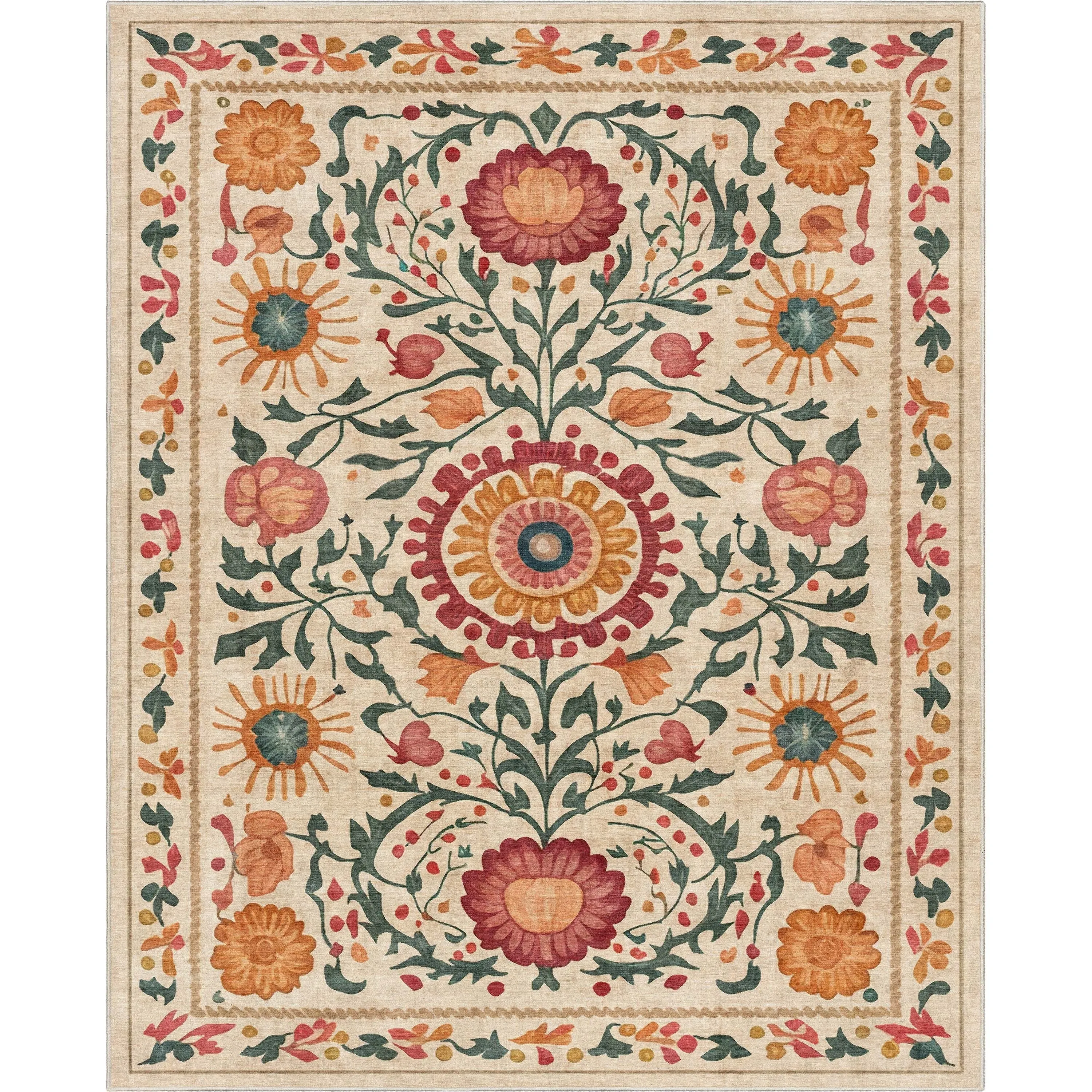 Well Woven Apollo Suzani Tribal Medallion Flat-Weave Area Rug