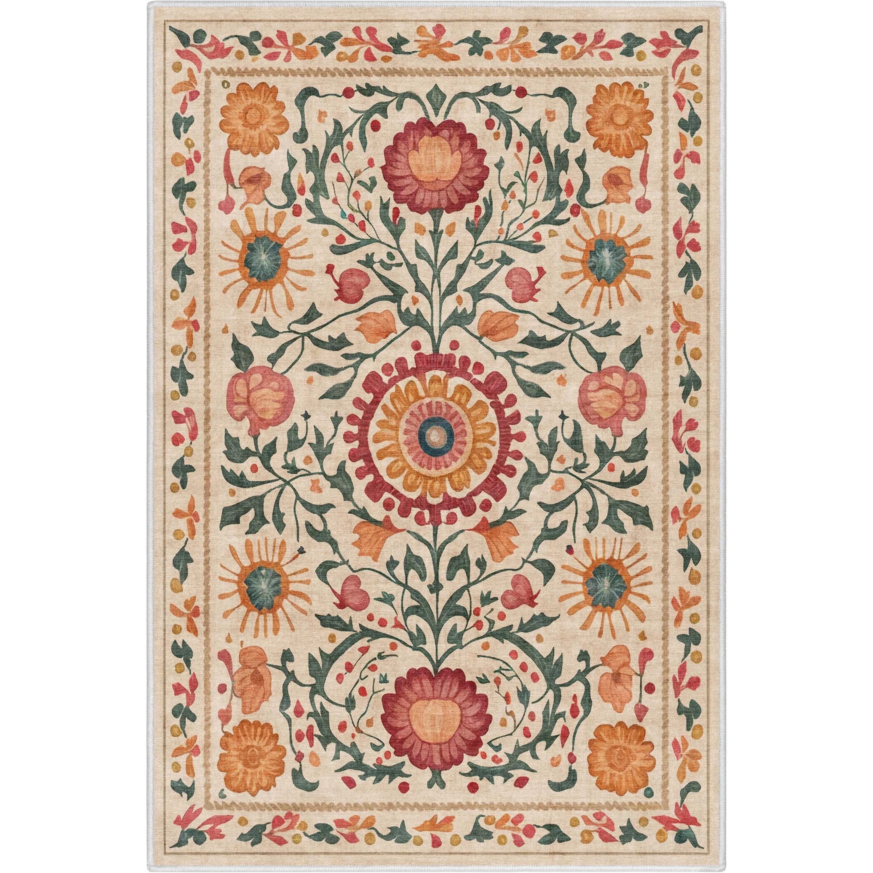 Well Woven Apollo Suzani Tribal Medallion Flat-Weave Area Rug