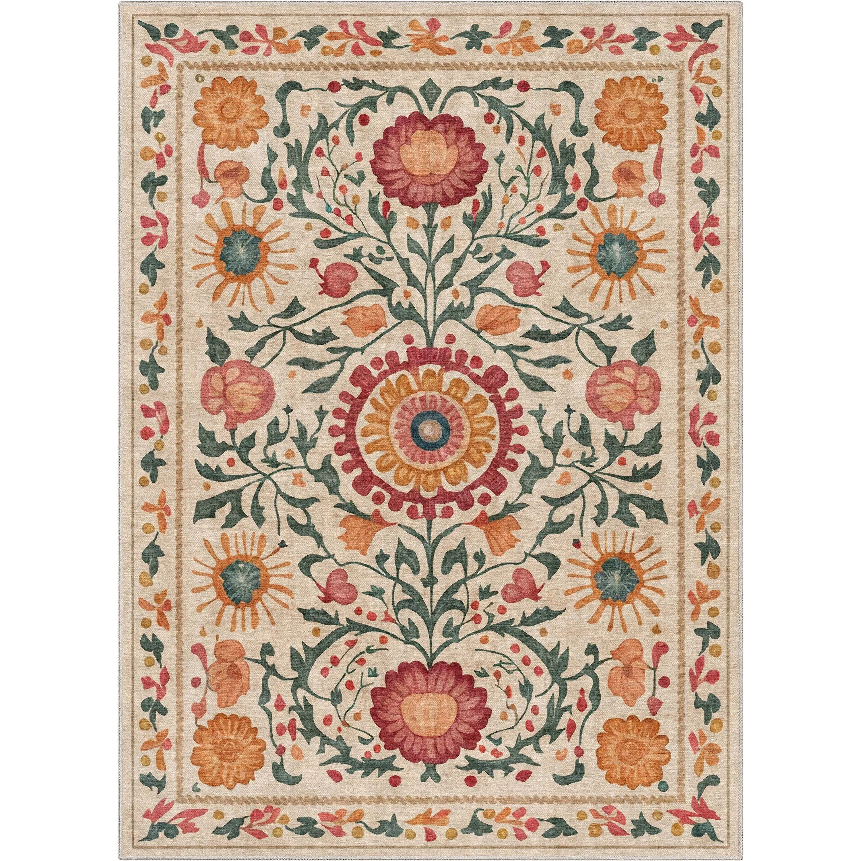 Well Woven Apollo Suzani Tribal Medallion Flat-Weave Area Rug