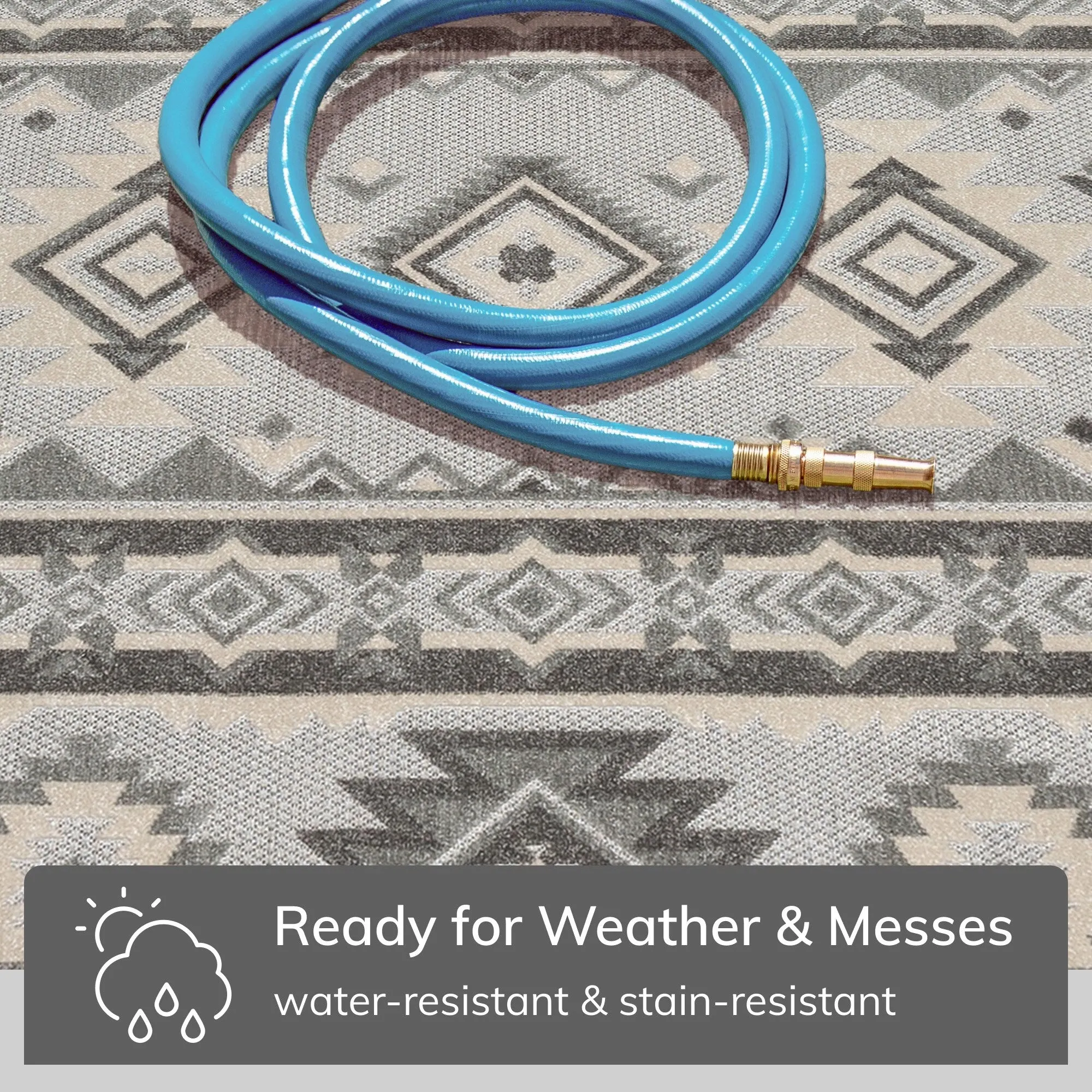 Well Woven Dorado Mamba Indoor Outdoor Southwestern High-Low Area Rug