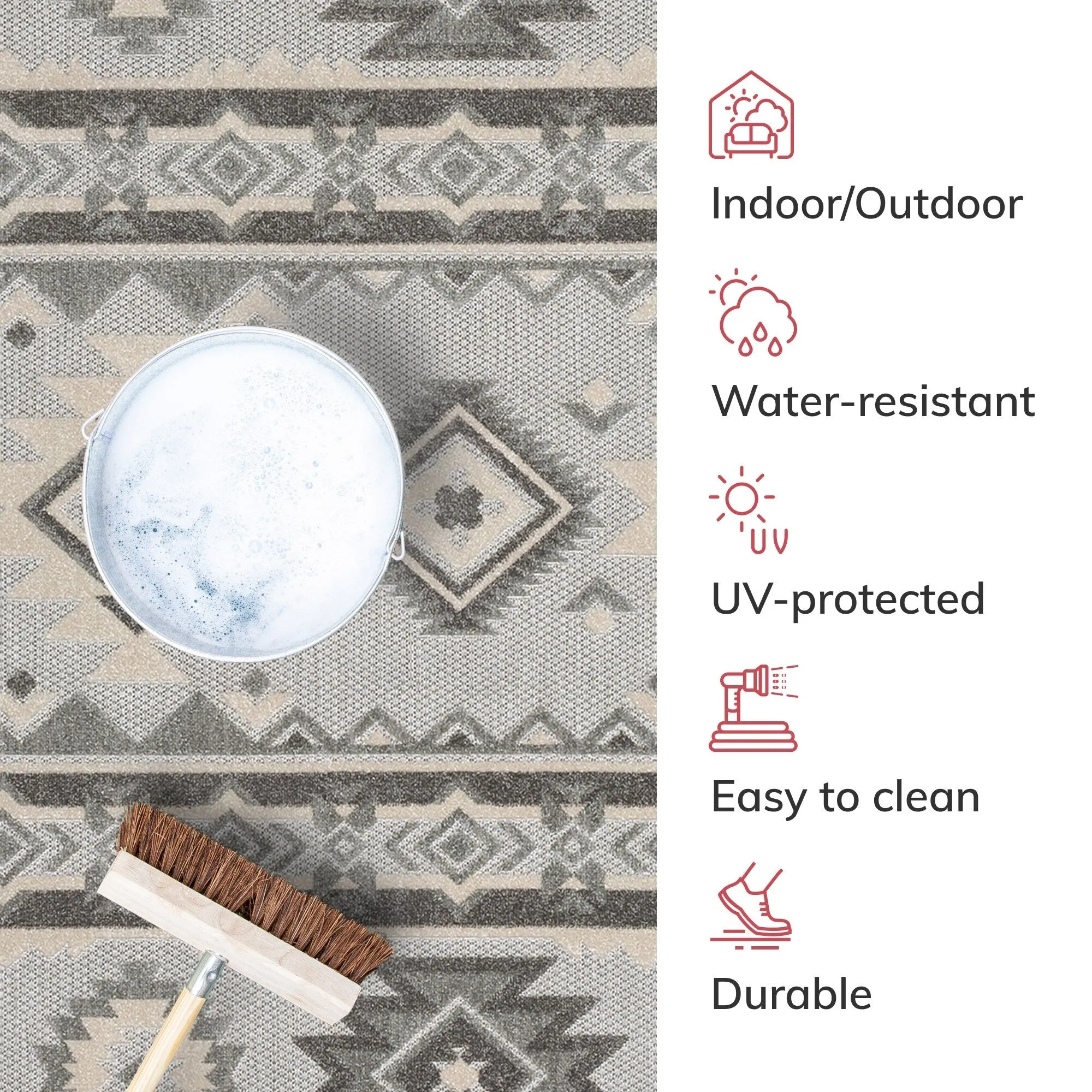 Well Woven Dorado Mamba Indoor Outdoor Southwestern High-Low Area Rug