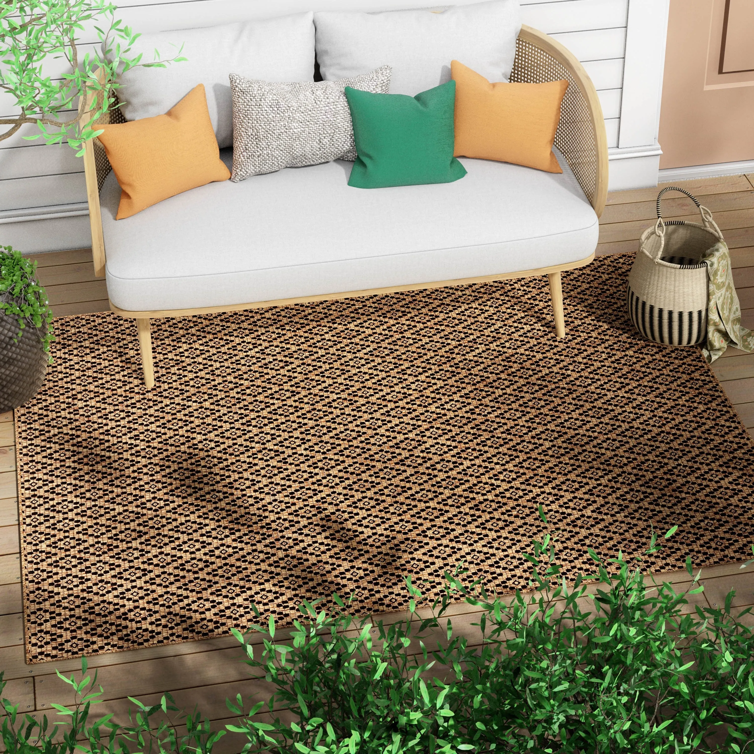 Well Woven Milo Sienna Modern Indoor/ Outdoor Flat Weave Area Rug