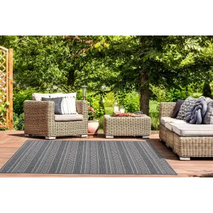 World Rug Gallery Bohemian Geometric Stripe Indoor/Outdoor Area Rug