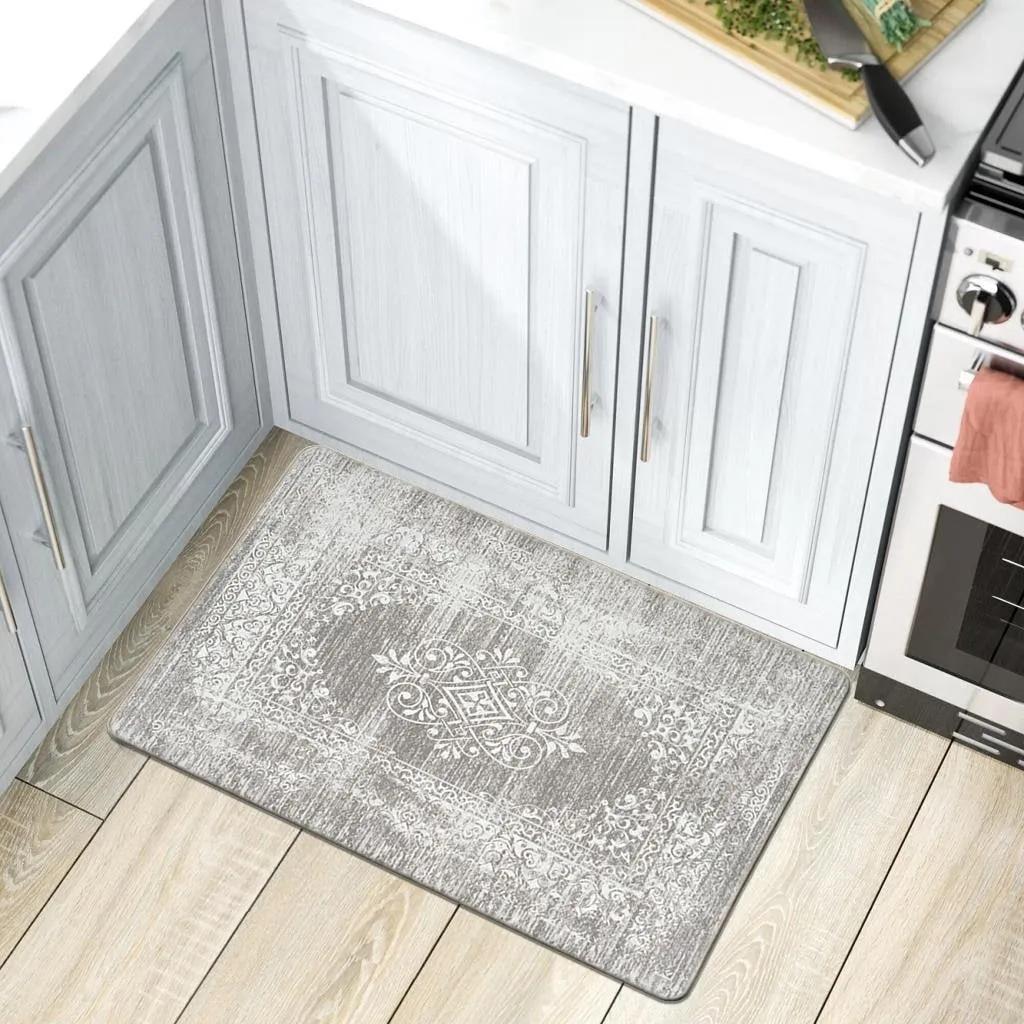 World Rug Gallery Distressed Traditional Vintage Design Anti Fatigue Standing Mat