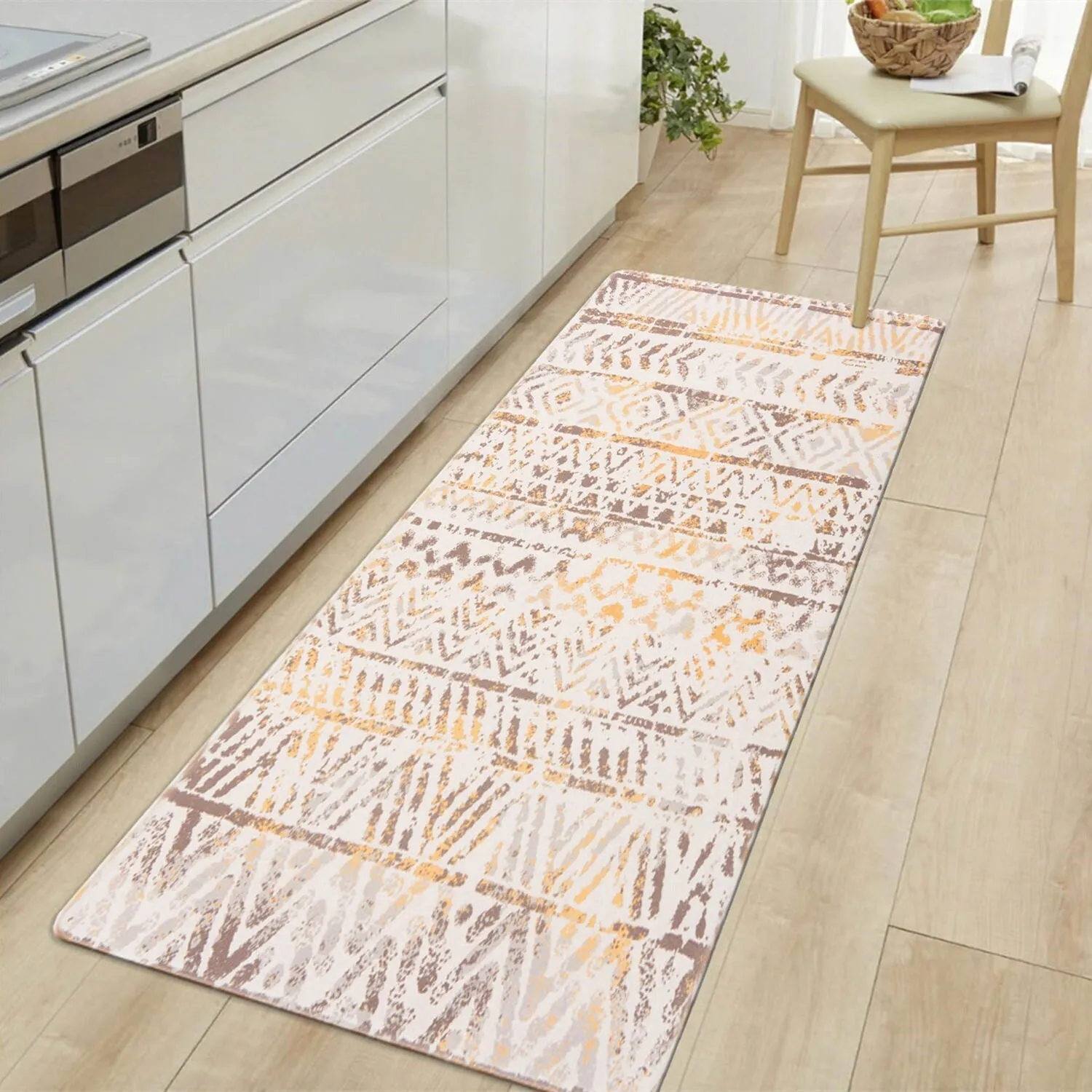 World Rug Gallery Geometric Bohemian Design Anti Fatigue Standing Mat