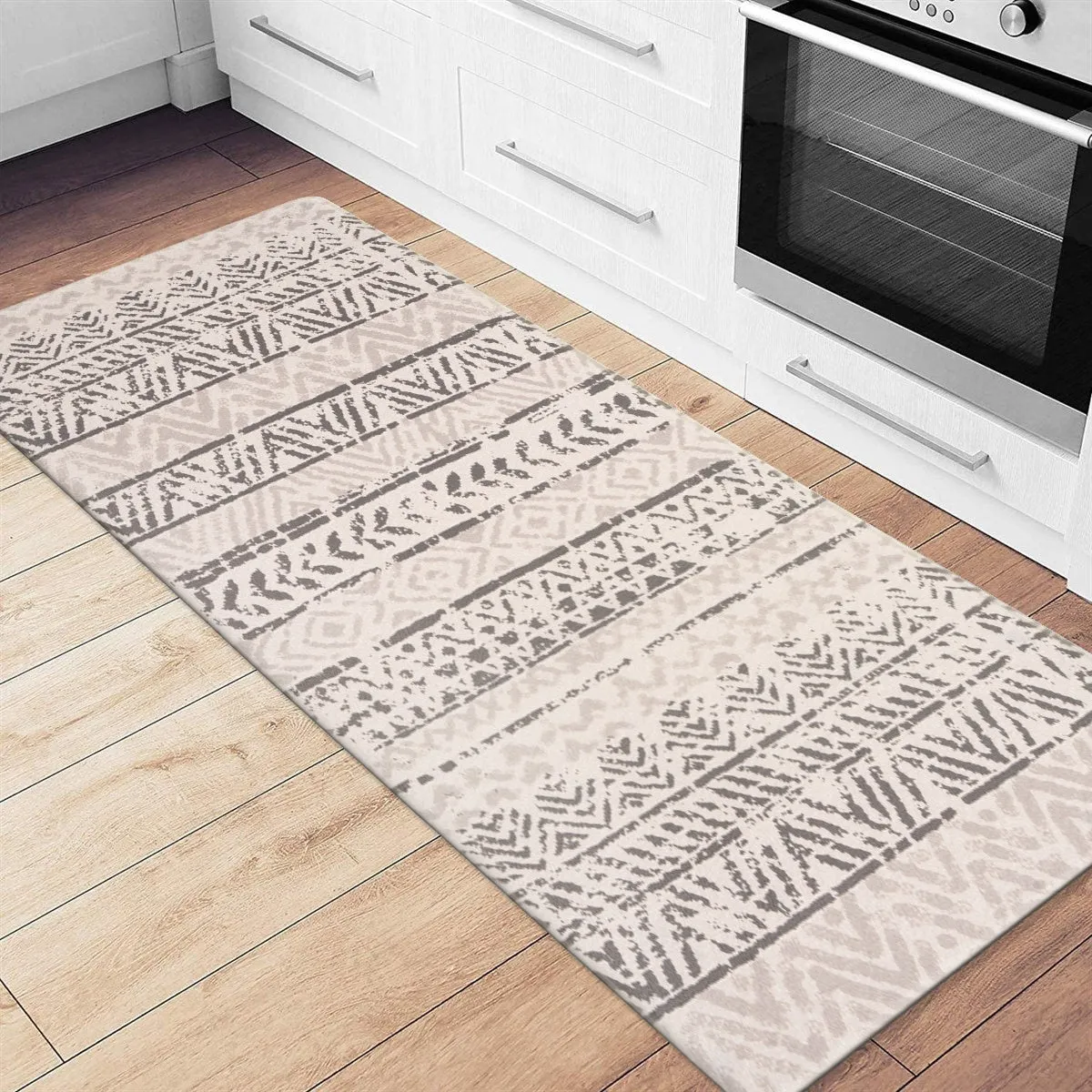 World Rug Gallery Geometric Bohemian Design Anti Fatigue Standing Mat