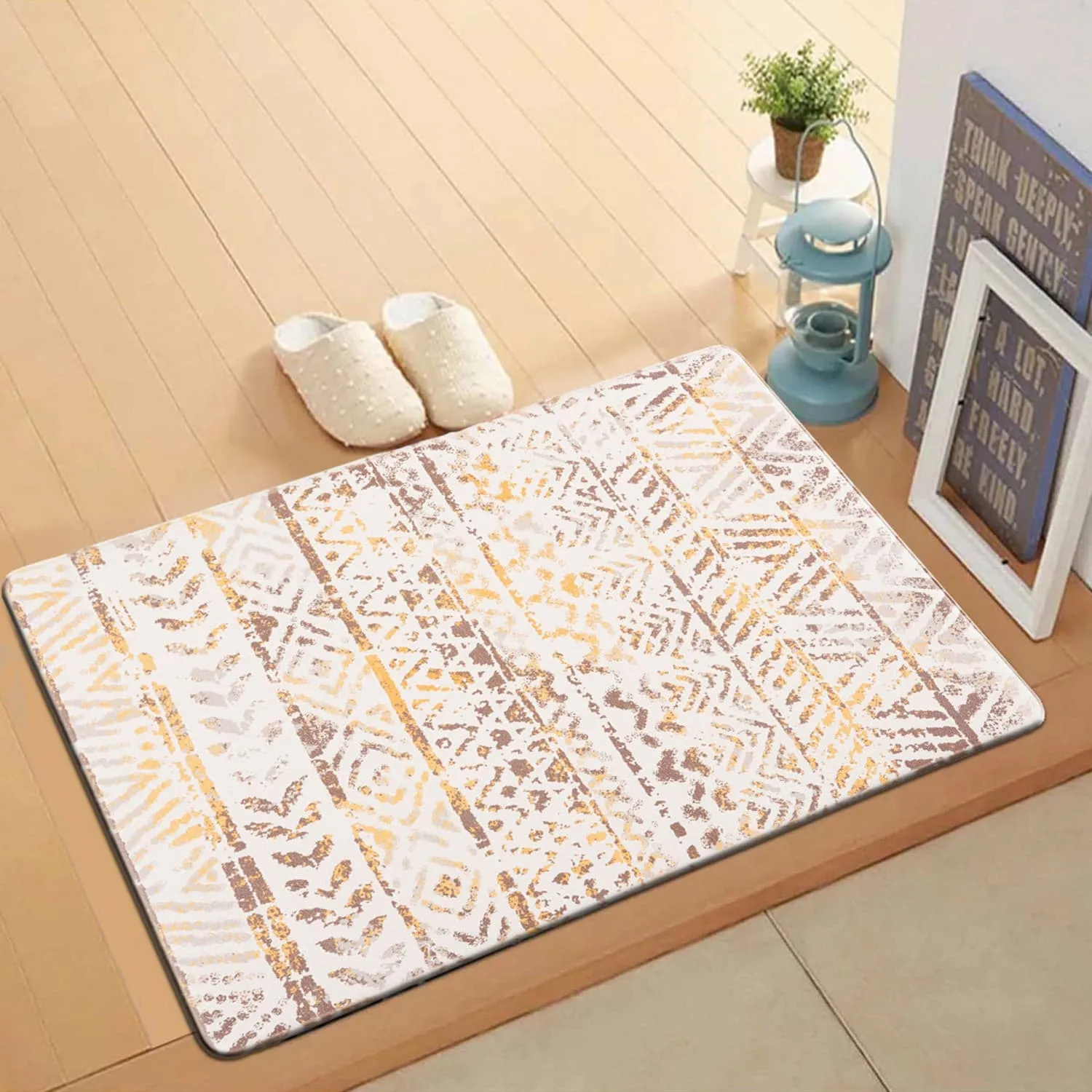 World Rug Gallery Geometric Bohemian Design Anti Fatigue Standing Mat