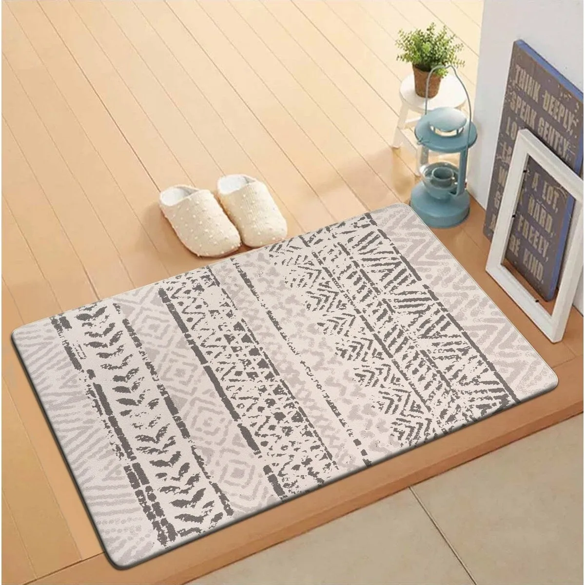 World Rug Gallery Geometric Bohemian Design Anti Fatigue Standing Mat