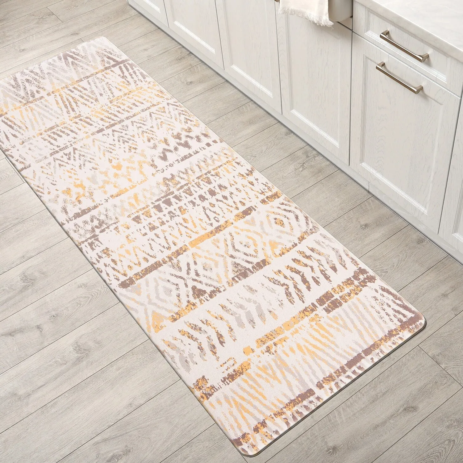 World Rug Gallery Geometric Bohemian Design Anti Fatigue Standing Mat