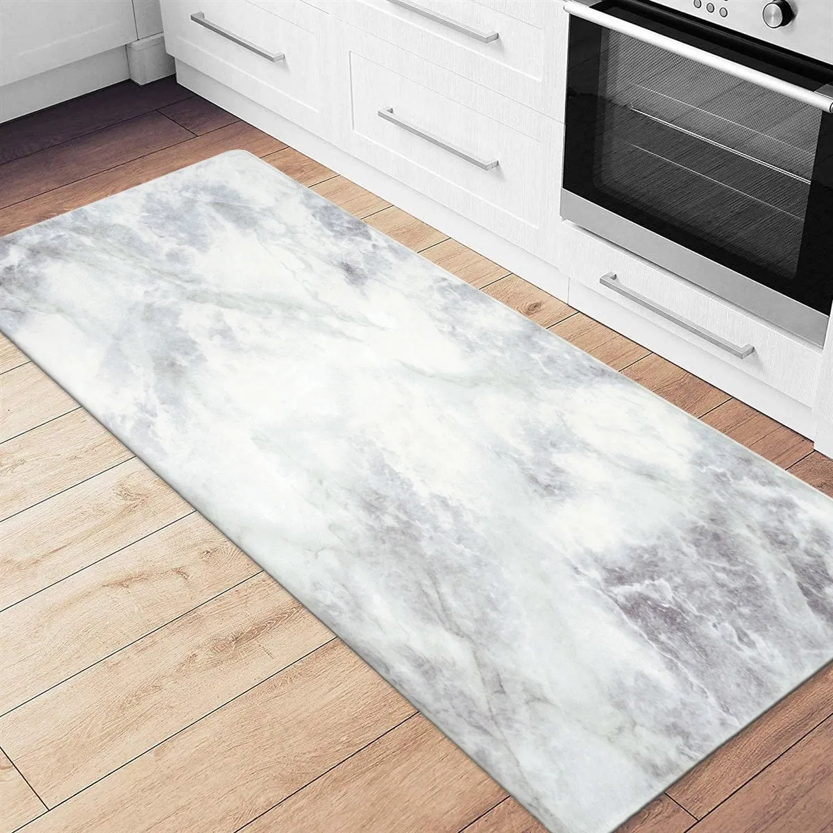 World Rug Gallery Kitchen Marble Pattern Anti Fatigue Standing Mat