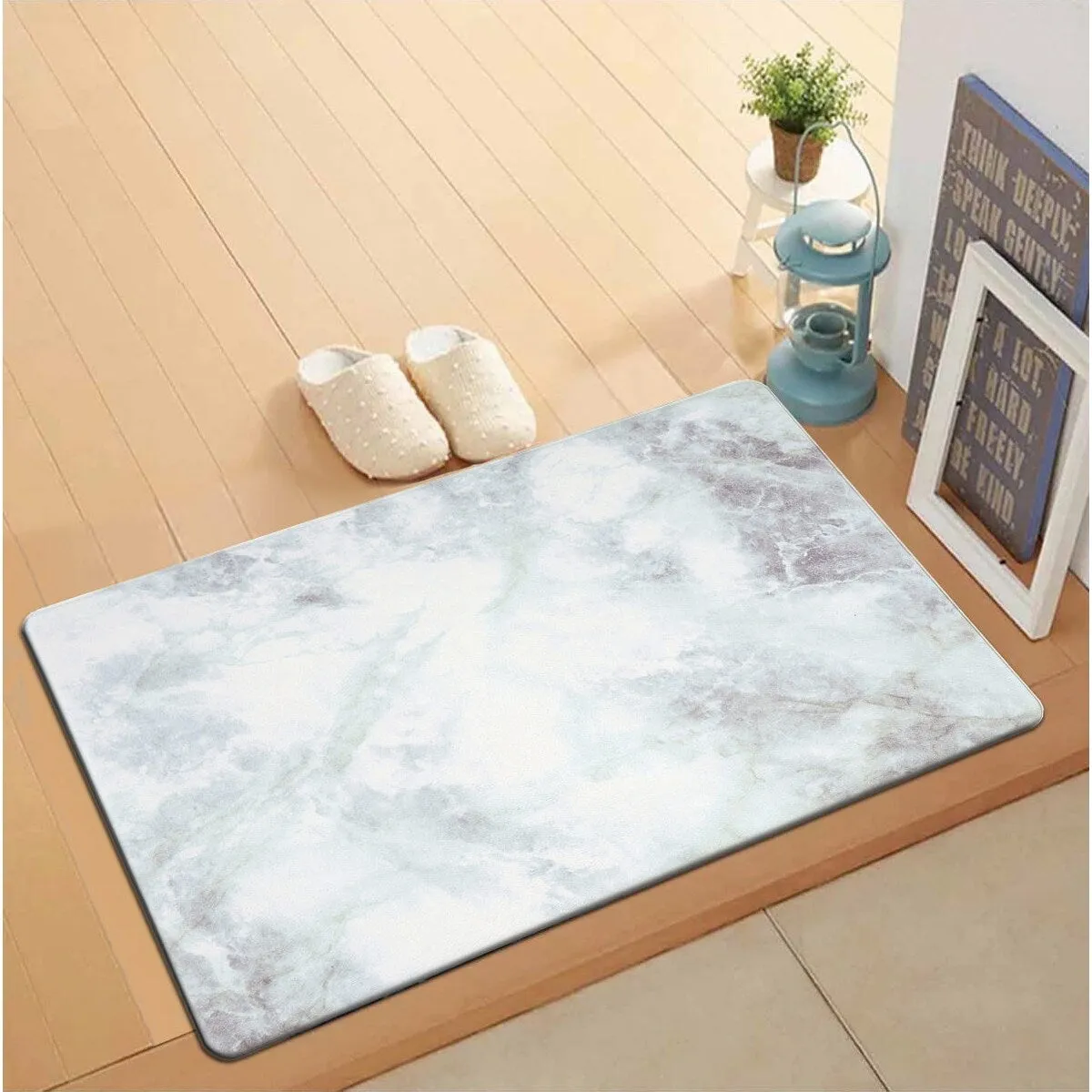 World Rug Gallery Kitchen Marble Pattern Anti Fatigue Standing Mat
