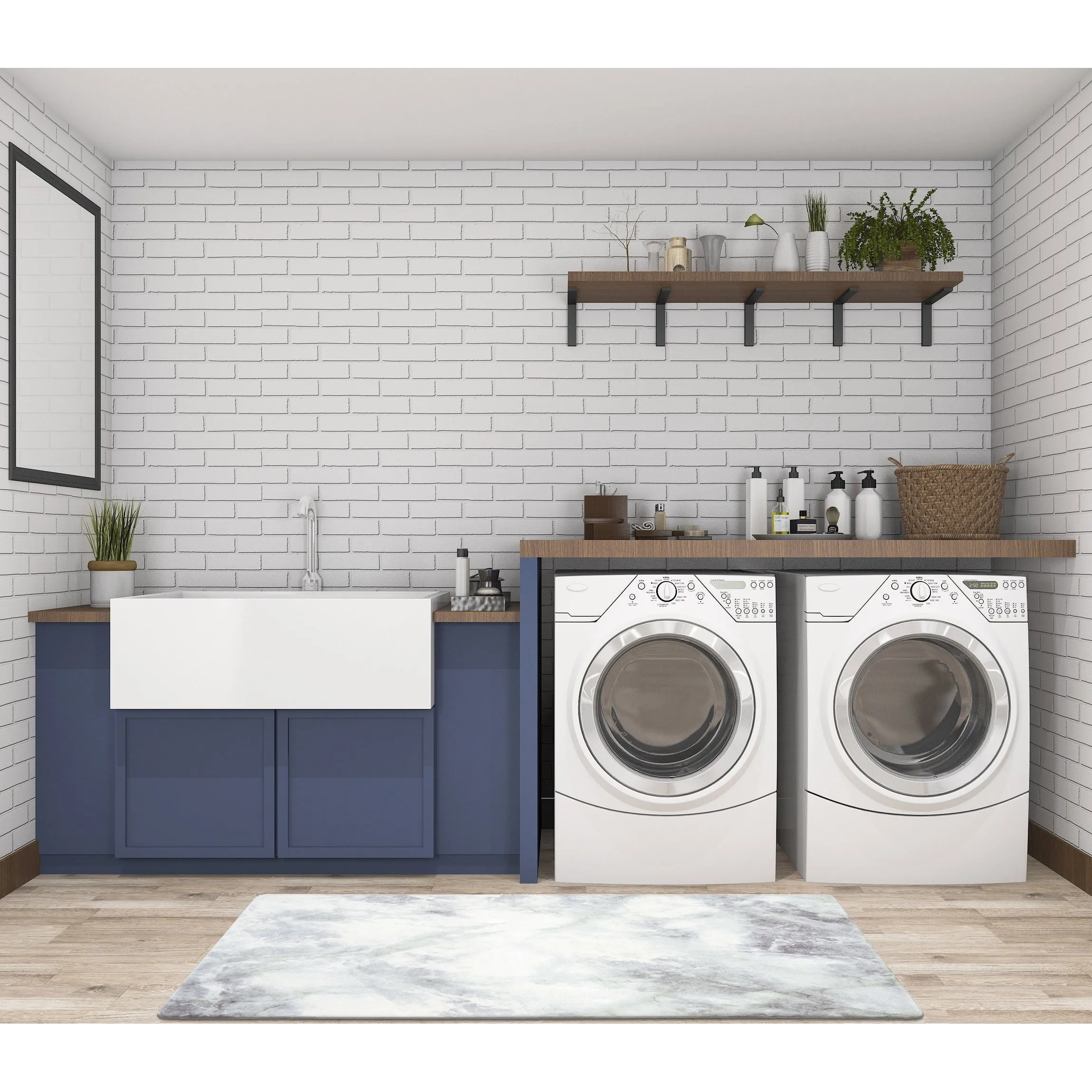 World Rug Gallery Kitchen Marble Pattern Anti Fatigue Standing Mat