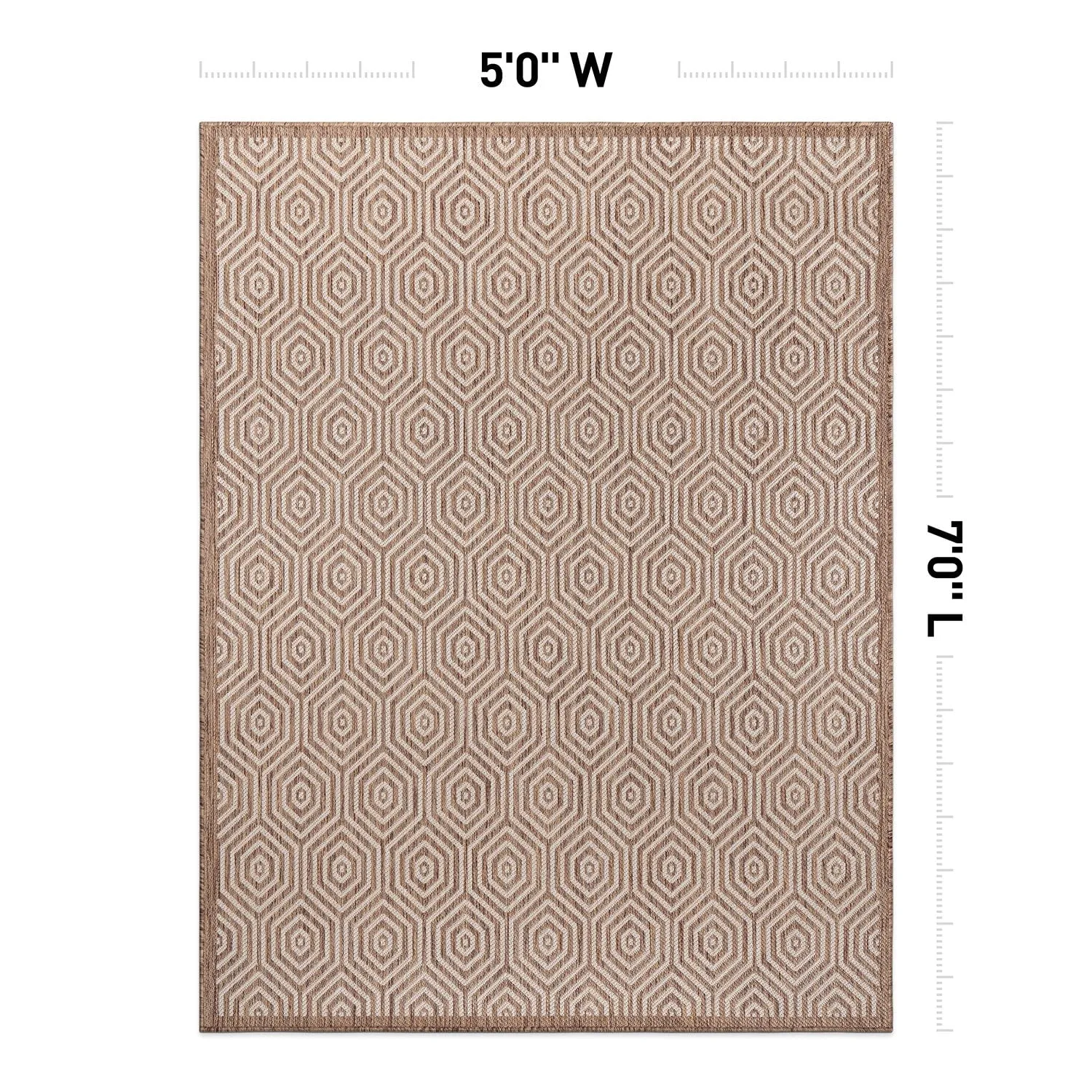 World Rug Gallery Modern Geometric Textured Flat Weave Indoor/Outdoor Area Rug
