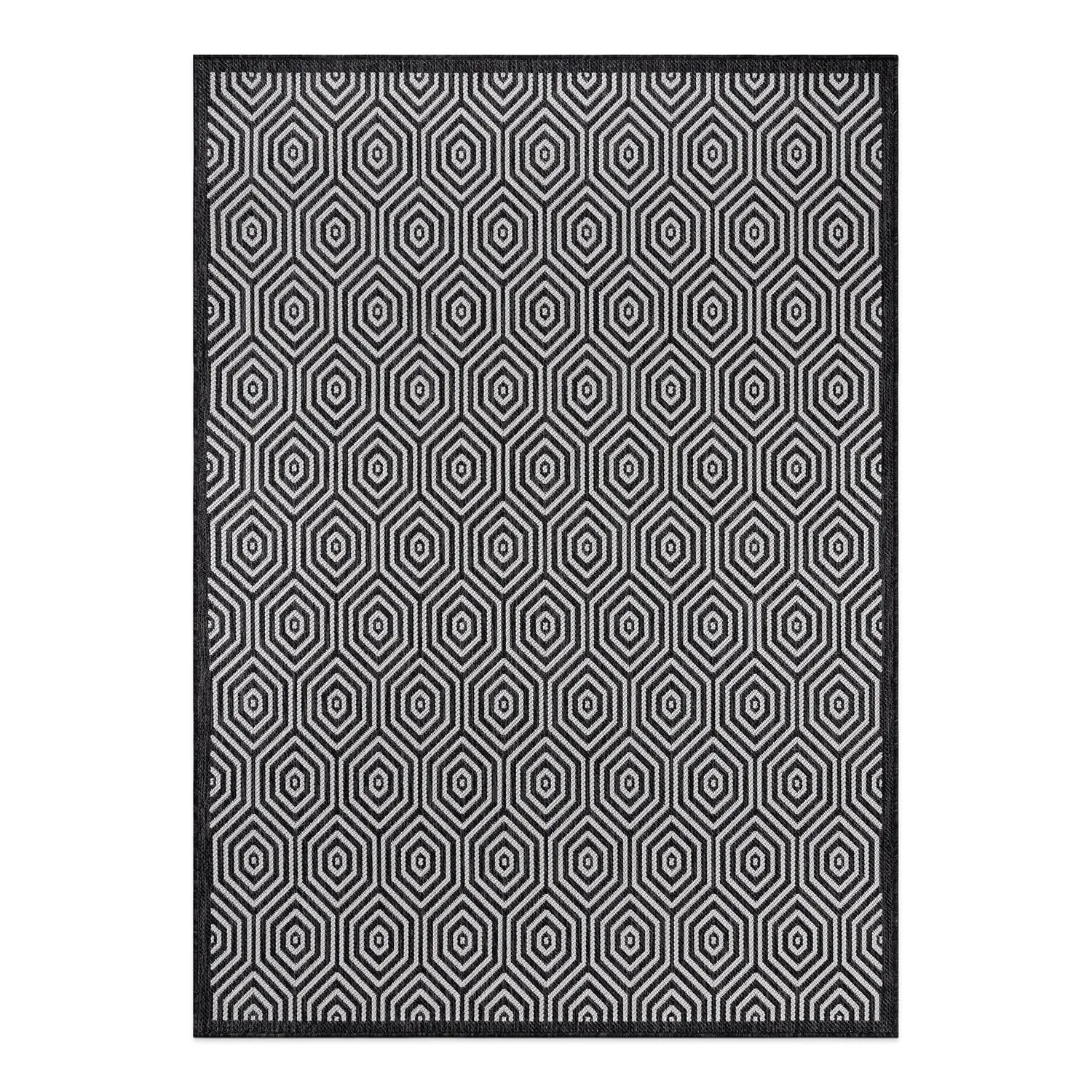 World Rug Gallery Modern Geometric Textured Flat Weave Indoor/Outdoor Area Rug