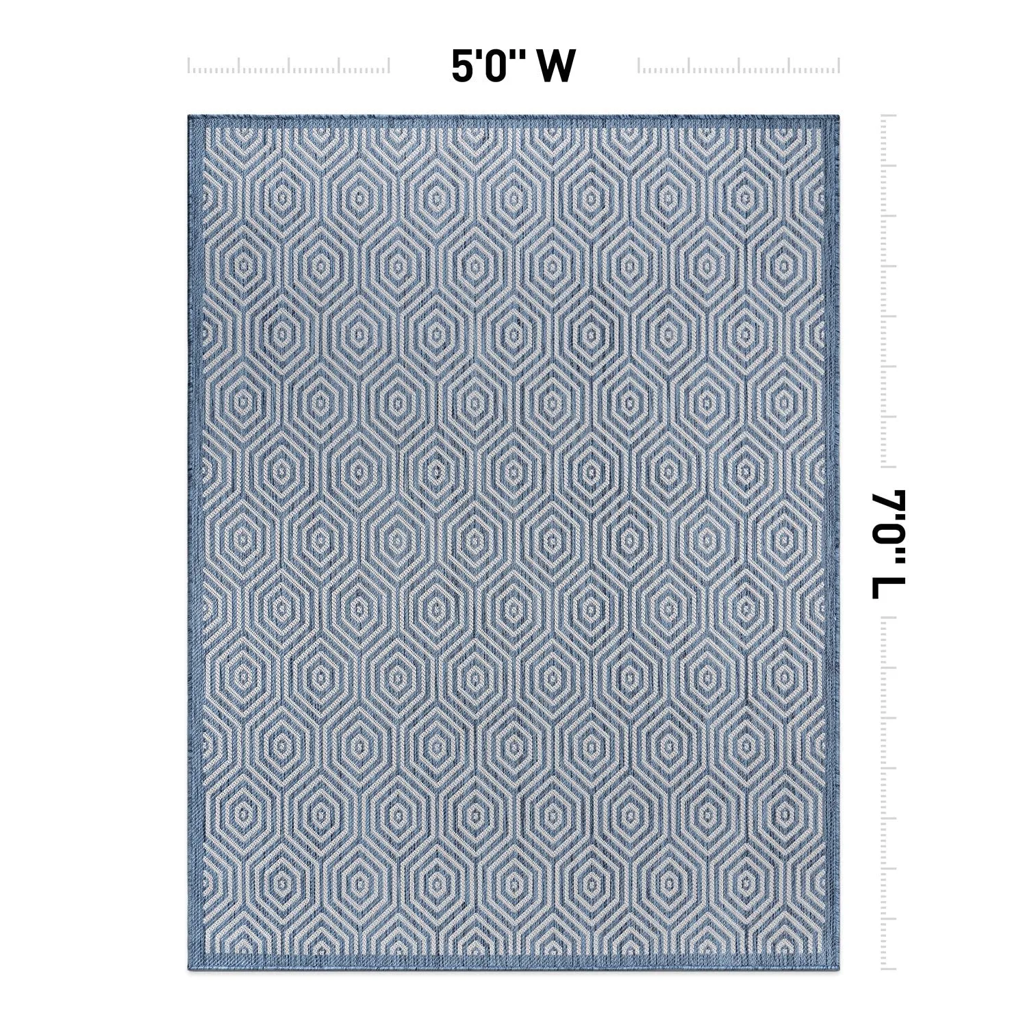 World Rug Gallery Modern Geometric Textured Flat Weave Indoor/Outdoor Area Rug