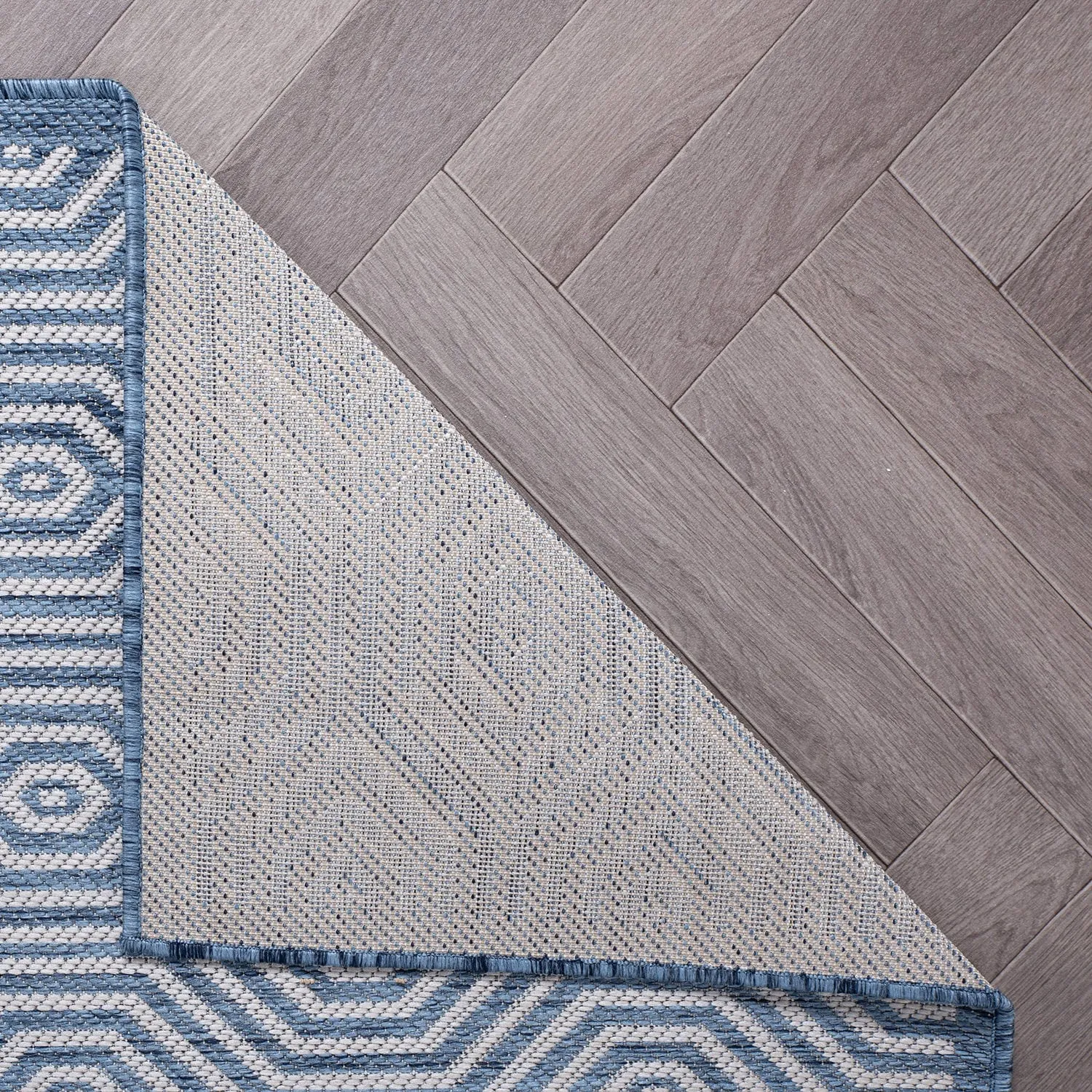 World Rug Gallery Modern Geometric Textured Flat Weave Indoor/Outdoor Area Rug