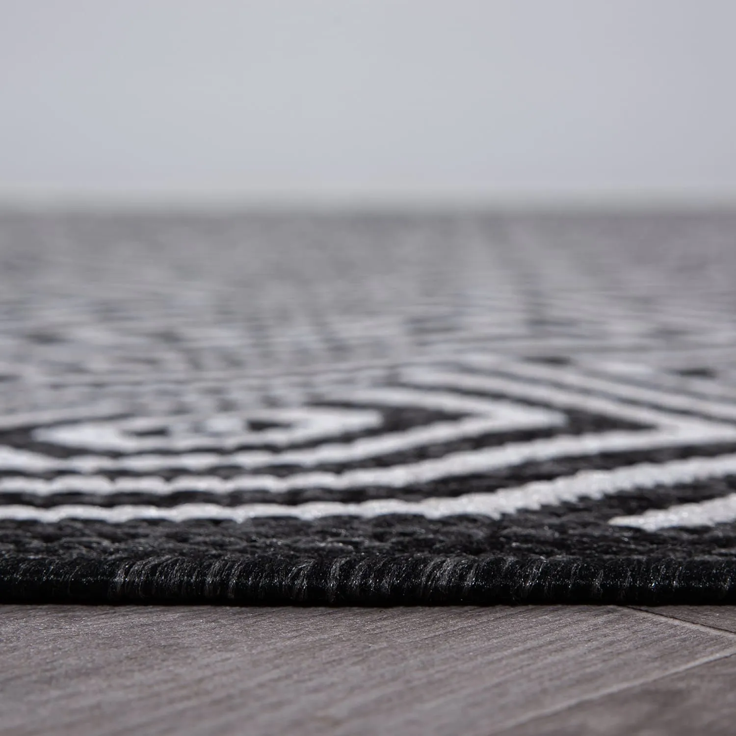 World Rug Gallery Modern Geometric Textured Flat Weave Indoor/Outdoor Area Rug