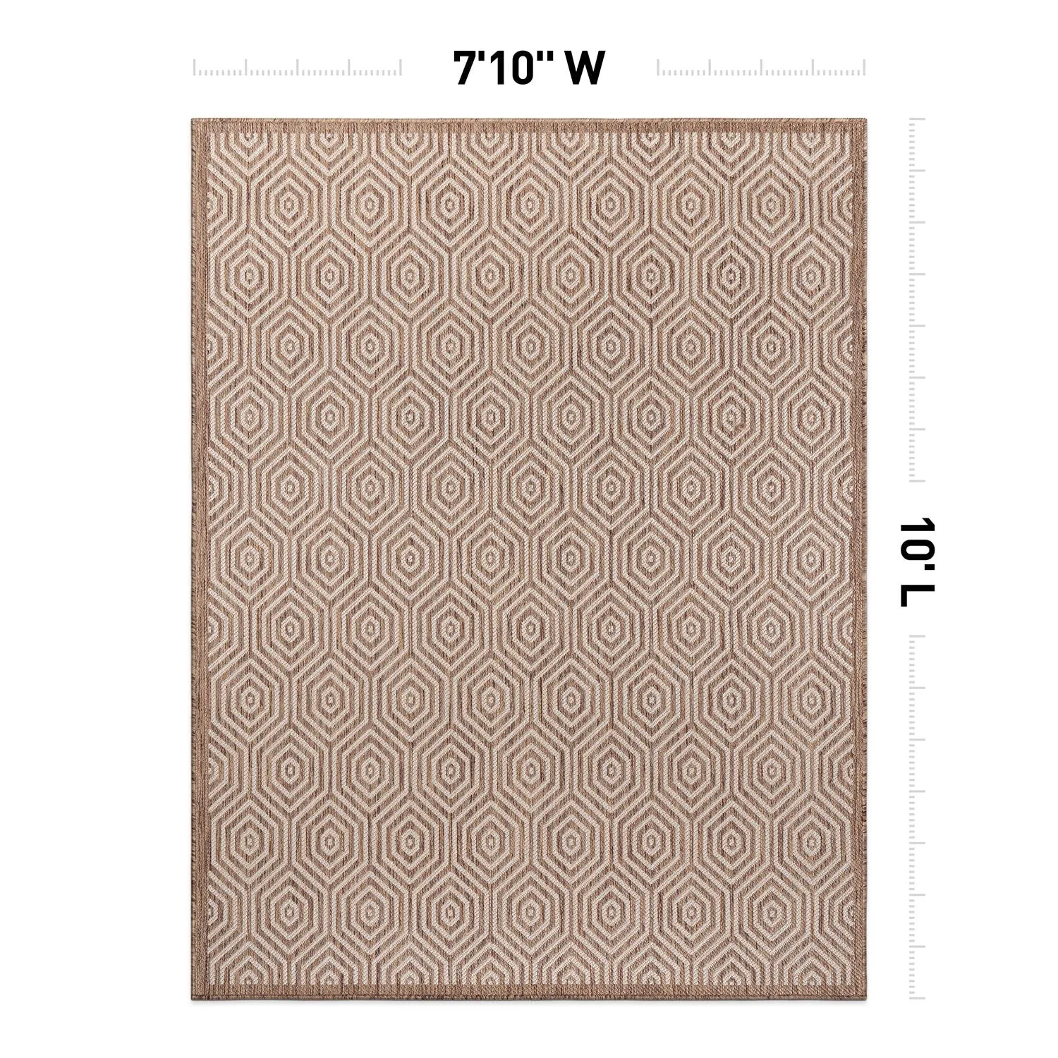 World Rug Gallery Modern Geometric Textured Flat Weave Indoor/Outdoor Area Rug