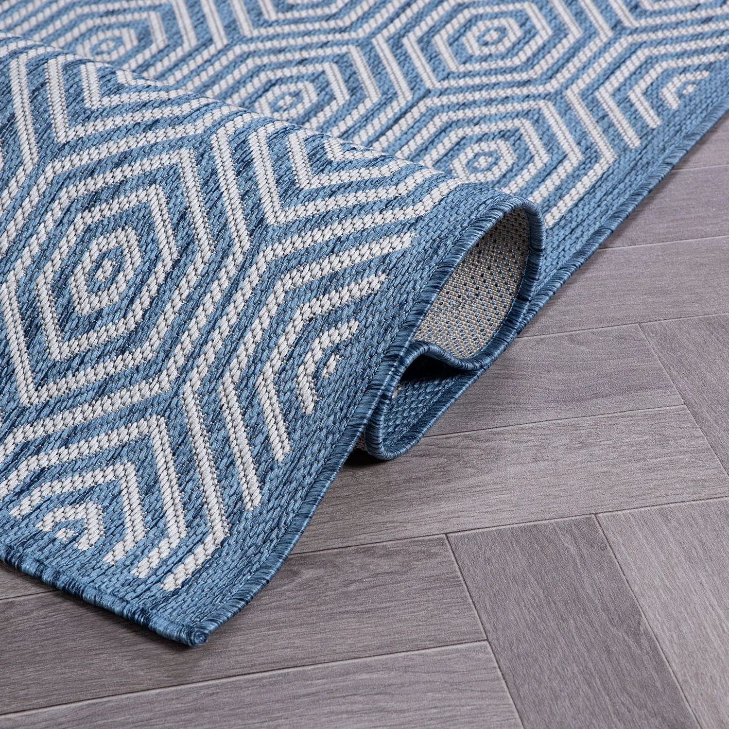 World Rug Gallery Modern Geometric Textured Flat Weave Indoor/Outdoor Area Rug