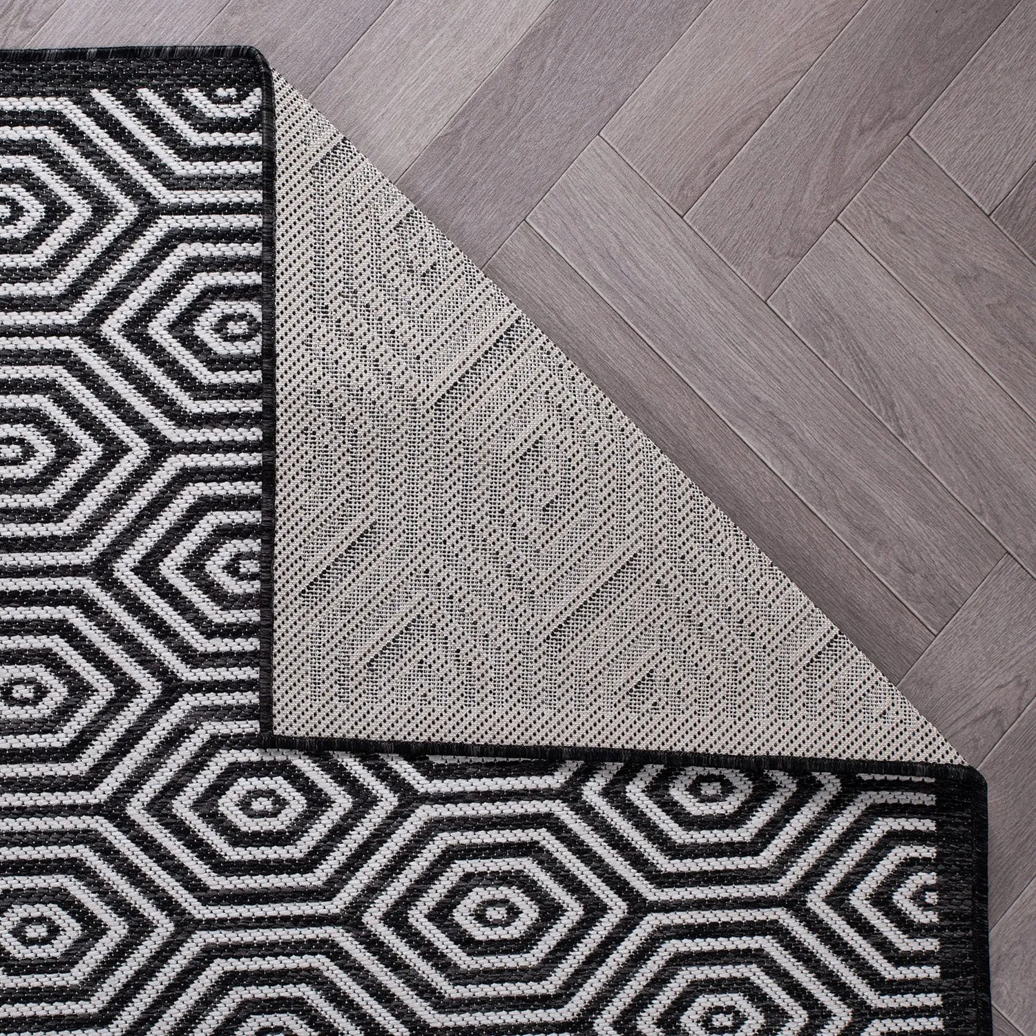 World Rug Gallery Modern Geometric Textured Flat Weave Indoor/Outdoor Area Rug