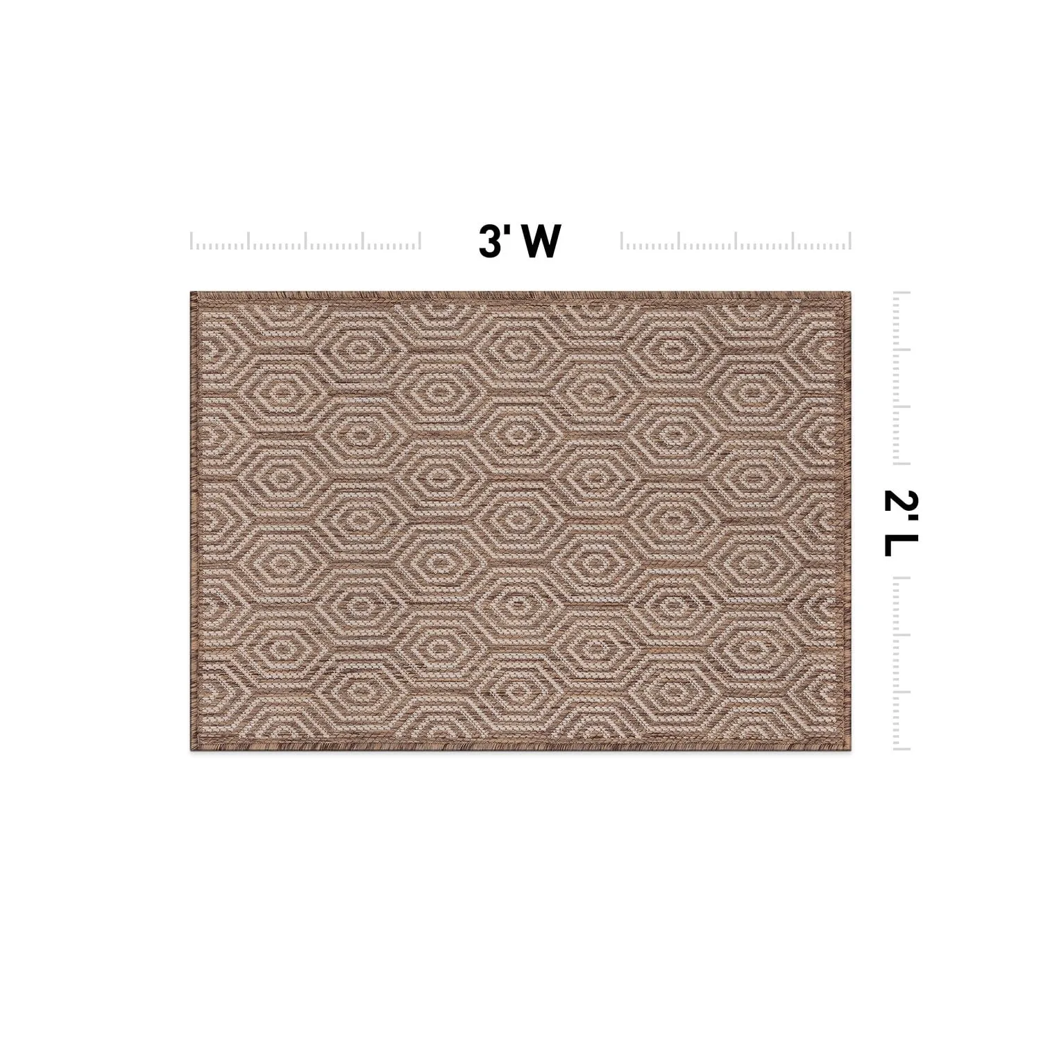 World Rug Gallery Modern Geometric Textured Flat Weave Indoor/Outdoor Area Rug