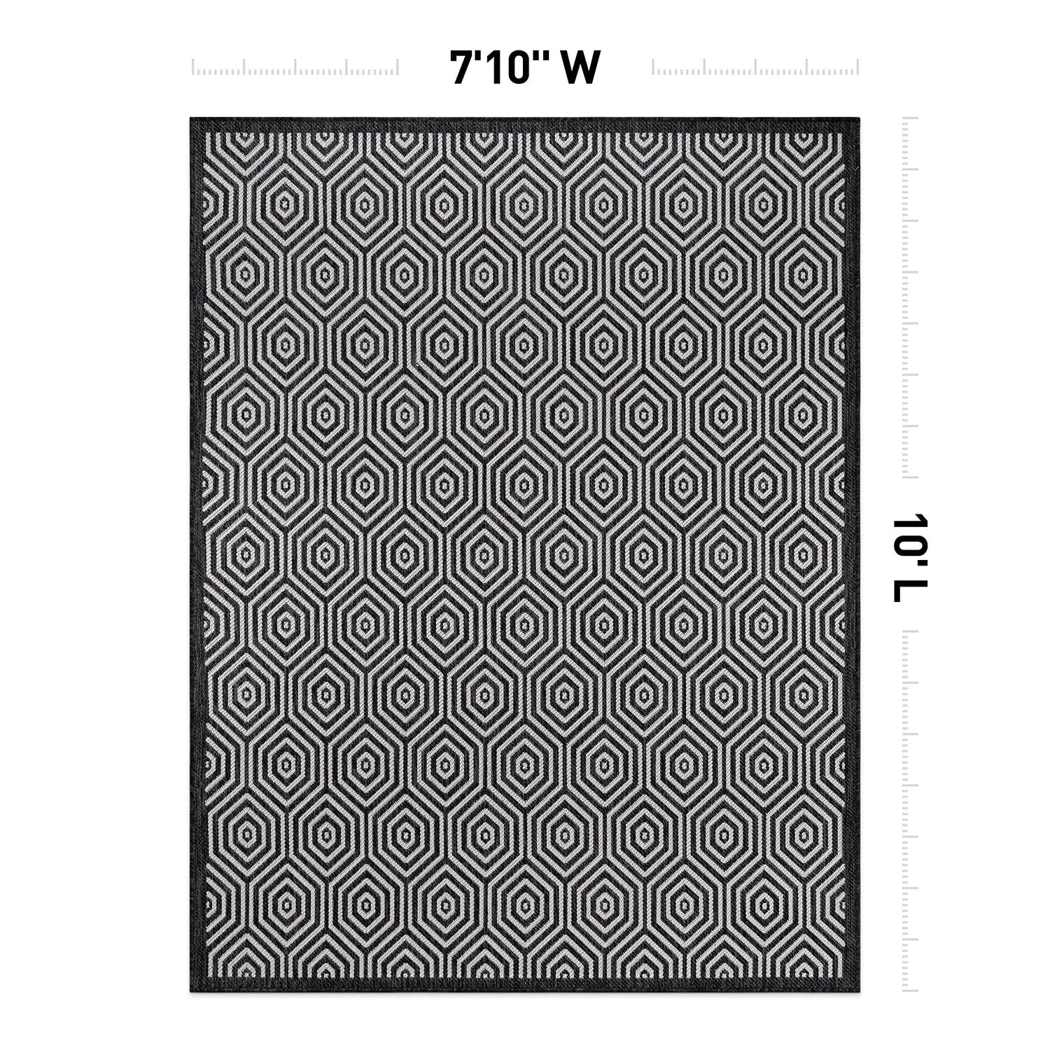 World Rug Gallery Modern Geometric Textured Flat Weave Indoor/Outdoor Area Rug