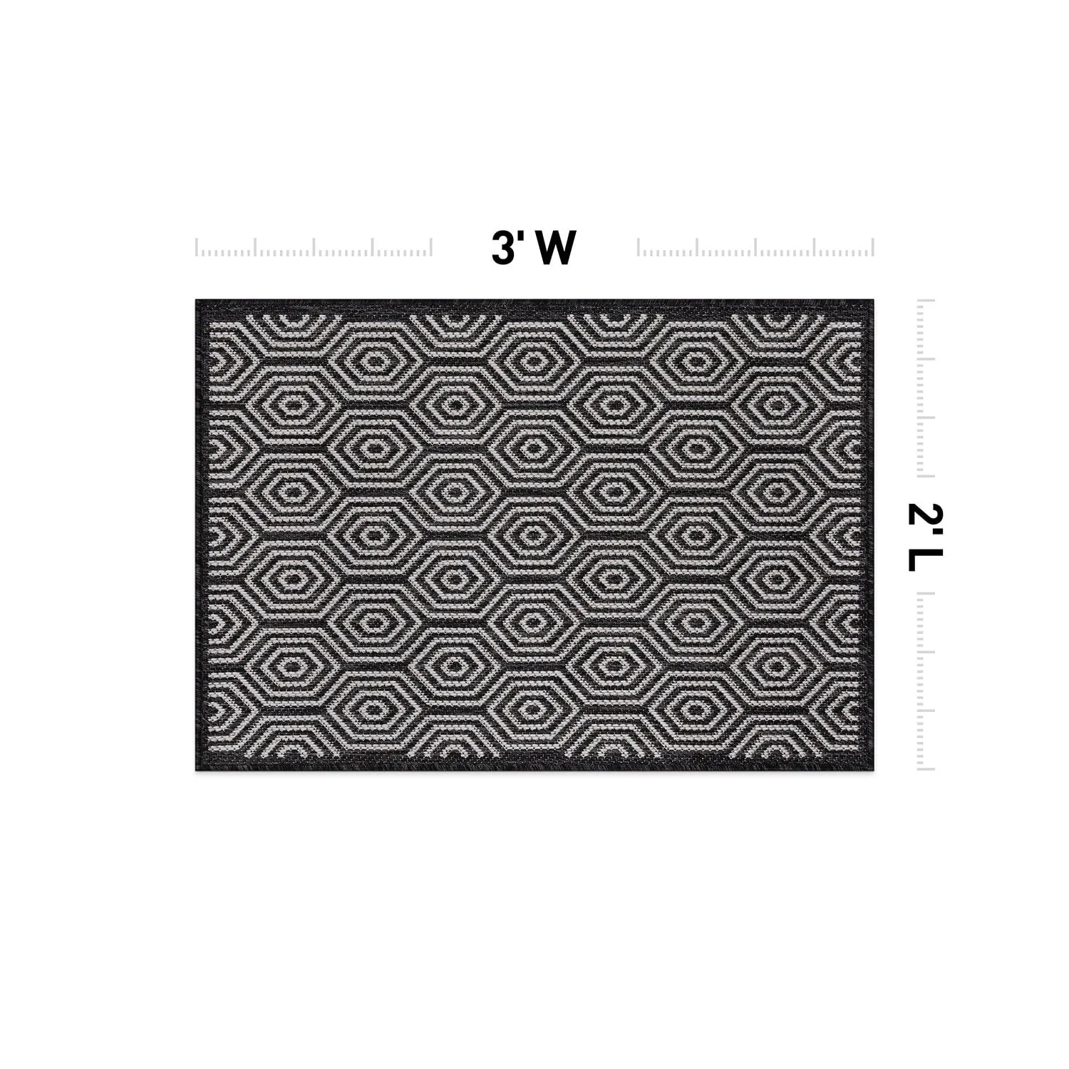 World Rug Gallery Modern Geometric Textured Flat Weave Indoor/Outdoor Area Rug