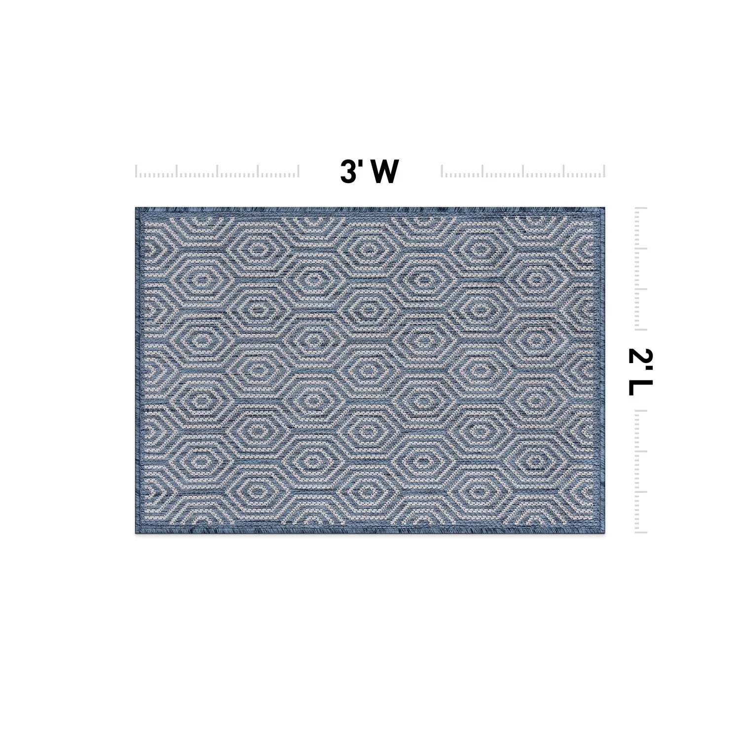 World Rug Gallery Modern Geometric Textured Flat Weave Indoor/Outdoor Area Rug