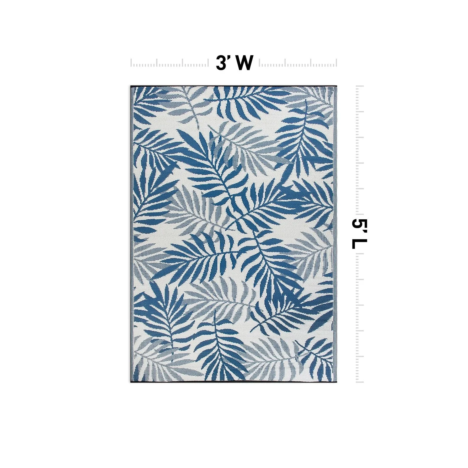 World Rug Gallery Palm Leaves Reversible Recycled Plastic Outdoor Rugs