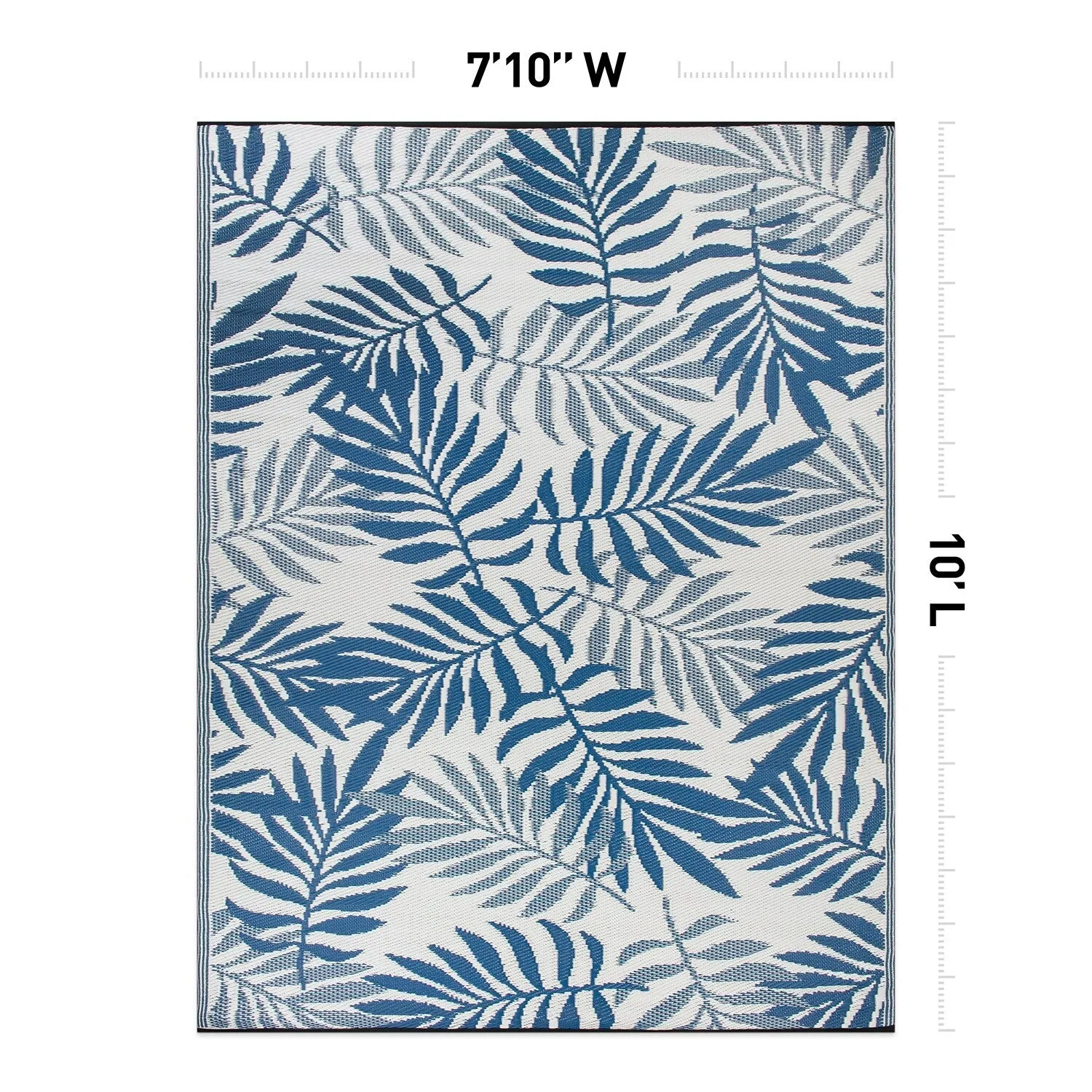 World Rug Gallery Palm Leaves Reversible Recycled Plastic Outdoor Rugs