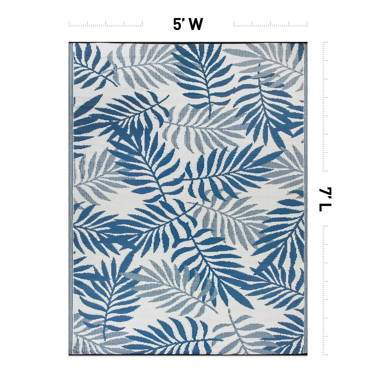 World Rug Gallery Palm Leaves Reversible Recycled Plastic Outdoor Rugs