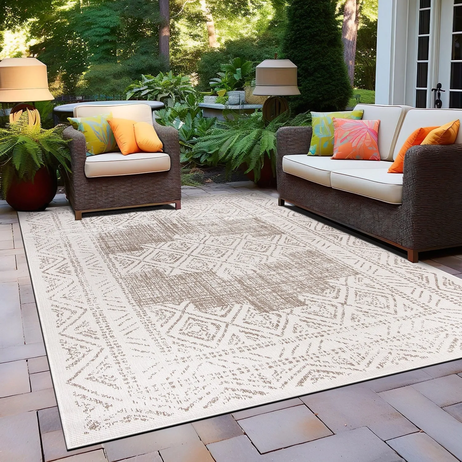 World Rug Gallery Transitional Bohemian Indoor/Outdoor Area Rug