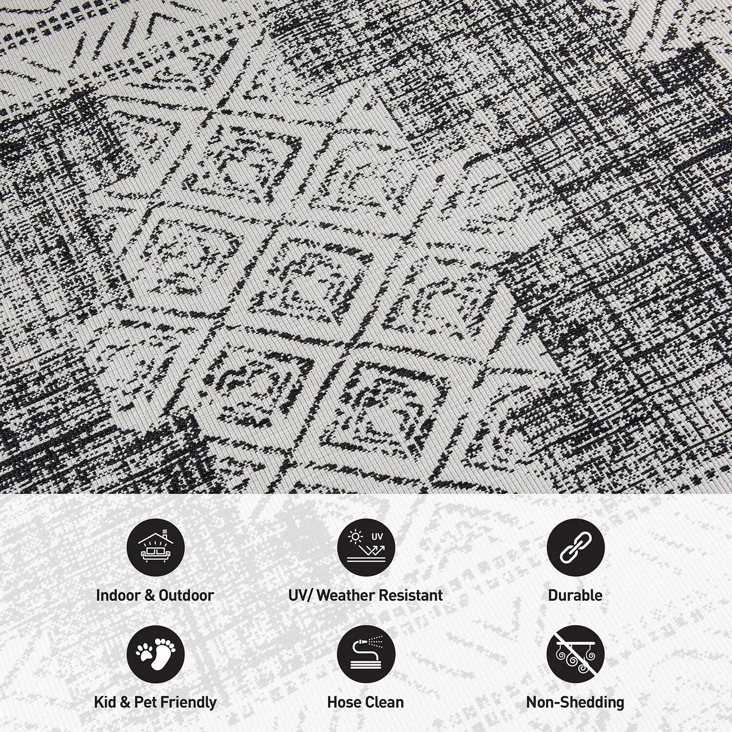 World Rug Gallery Transitional Bohemian Indoor/Outdoor Area Rug