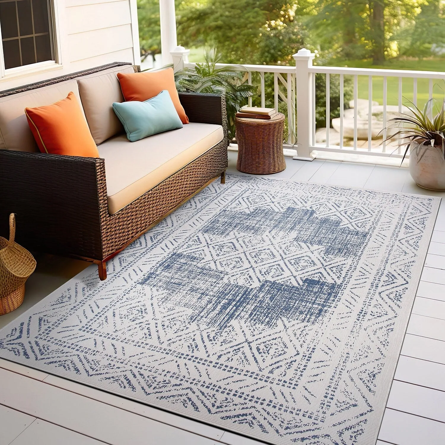 World Rug Gallery Transitional Bohemian Indoor/Outdoor Area Rug