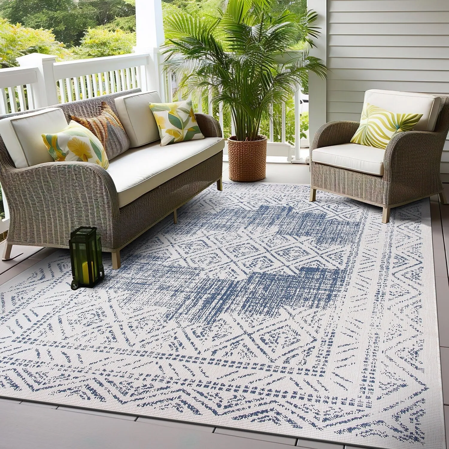 World Rug Gallery Transitional Bohemian Indoor/Outdoor Area Rug