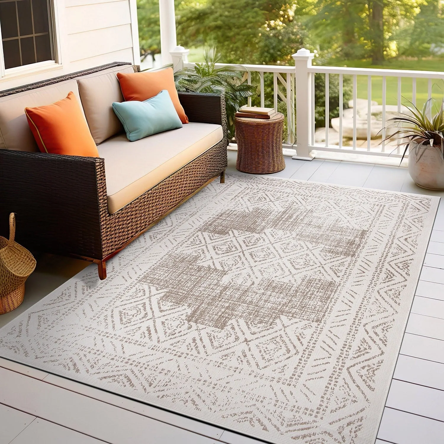 World Rug Gallery Transitional Bohemian Indoor/Outdoor Area Rug