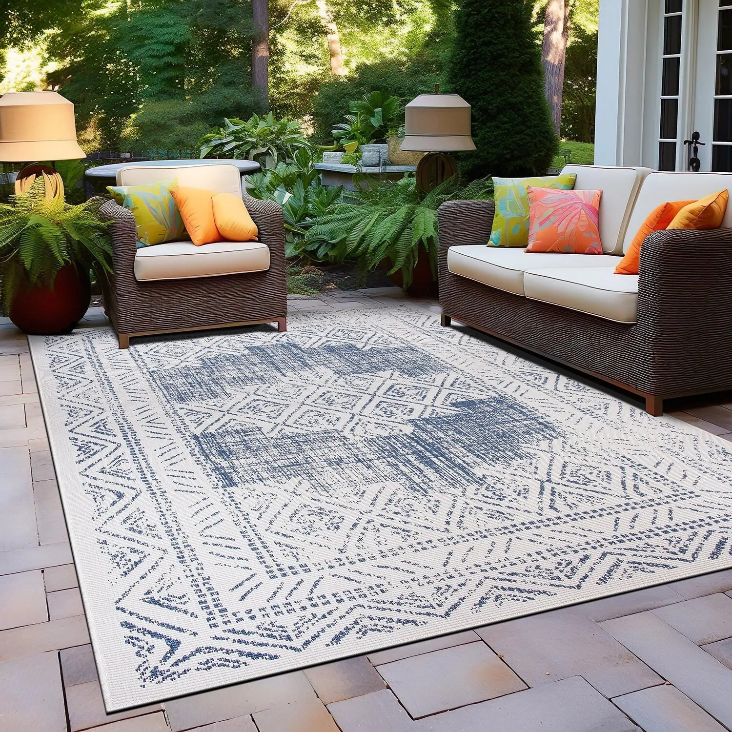 World Rug Gallery Transitional Bohemian Indoor/Outdoor Area Rug