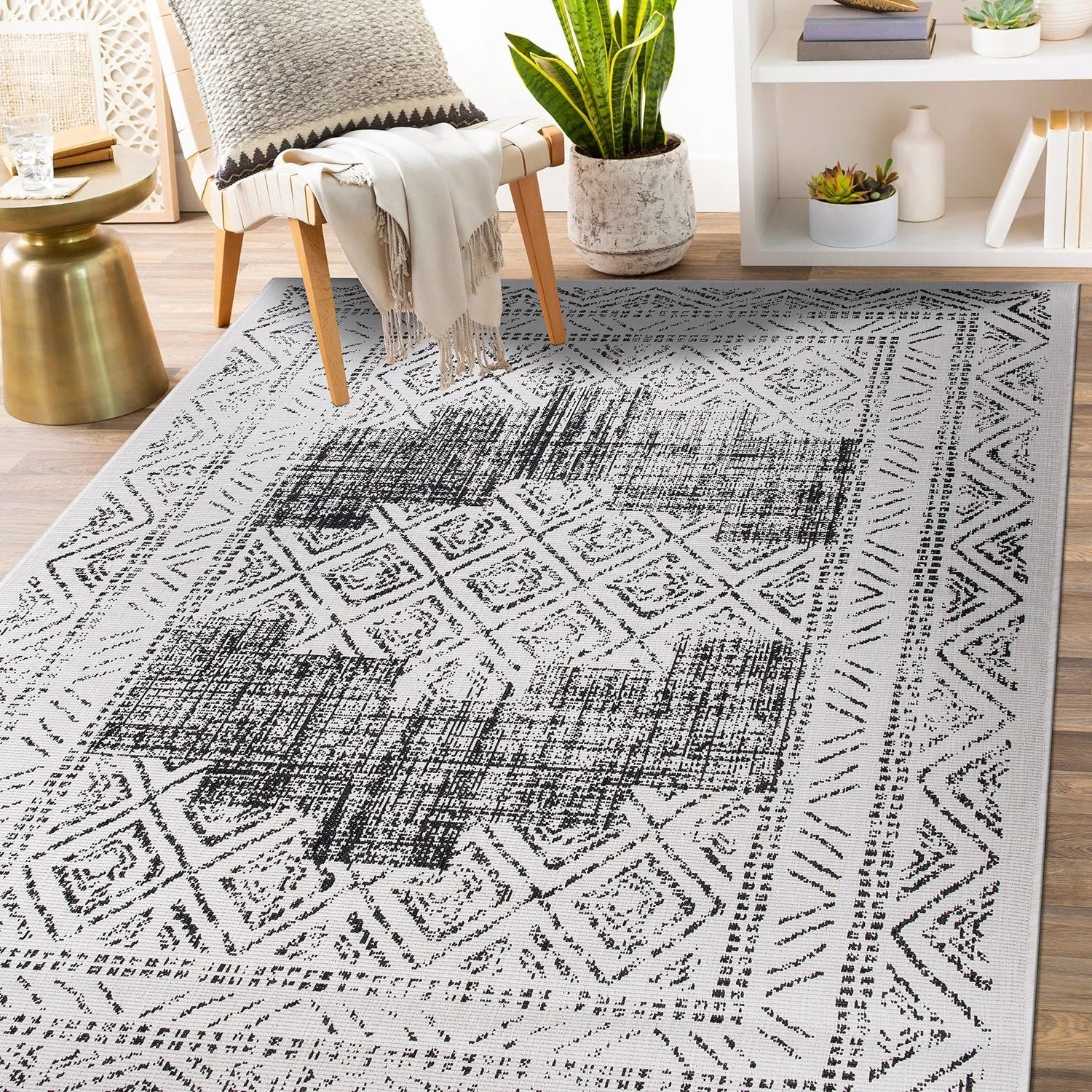 World Rug Gallery Transitional Bohemian Indoor/Outdoor Area Rug
