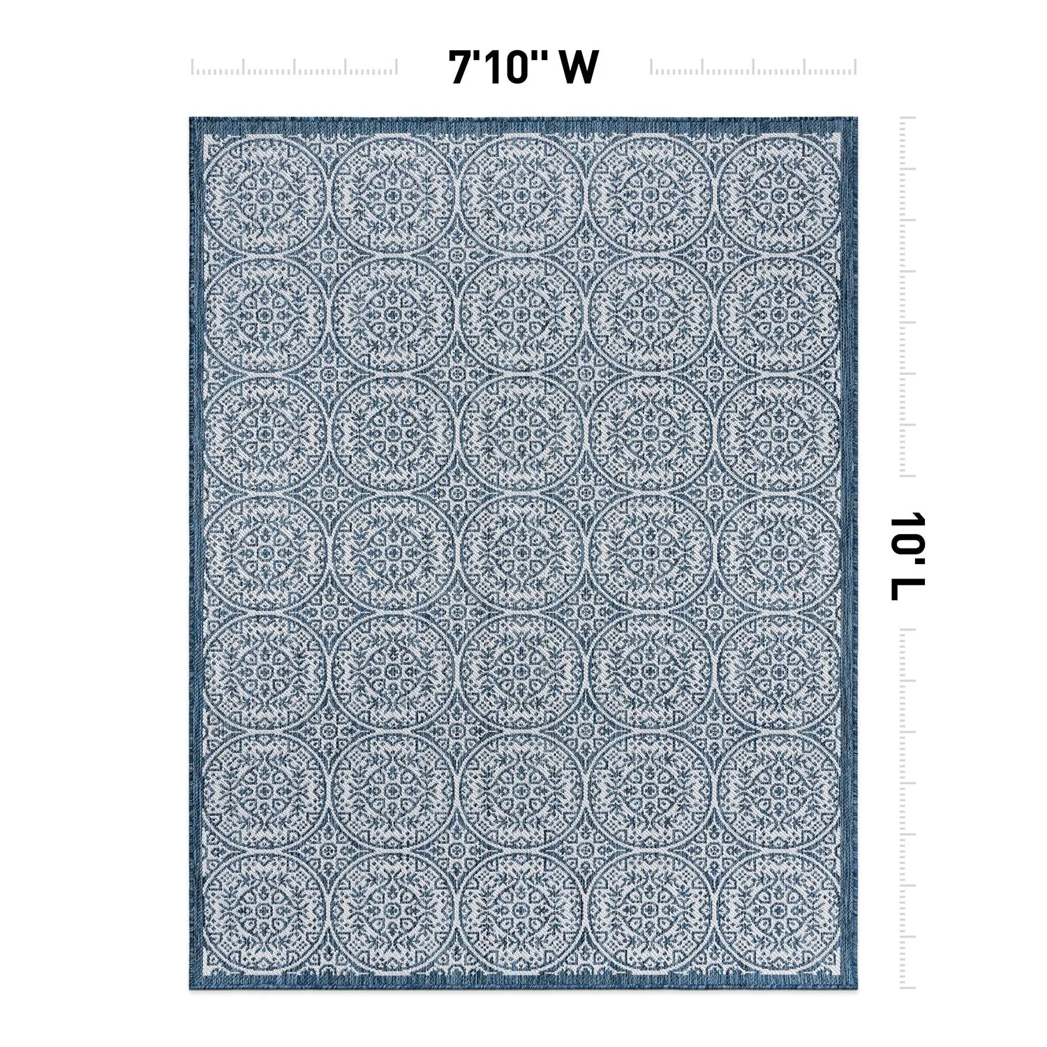 World Rug Gallery Transitional Floral Circles Textured Flat Weave Indoor/Outdoor Area Rug