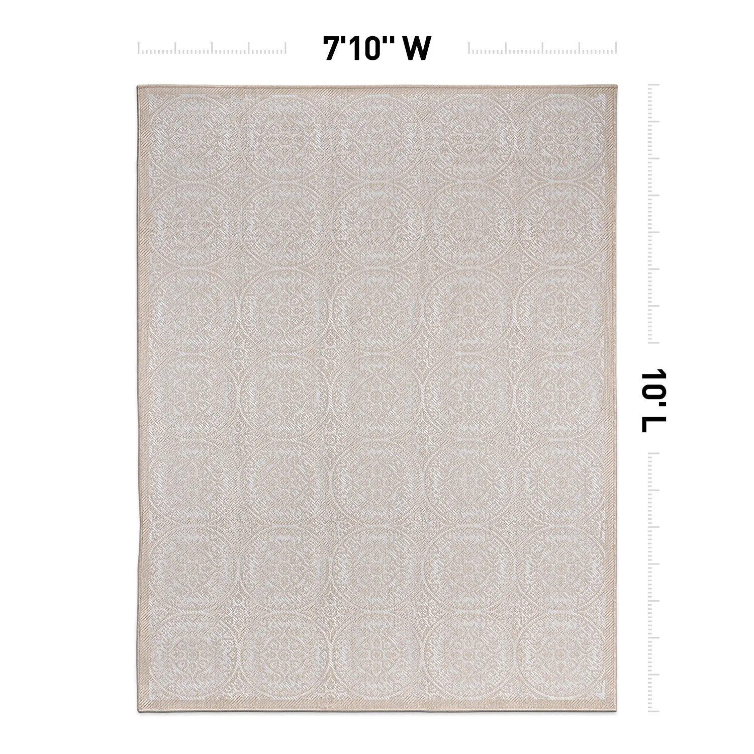 World Rug Gallery Transitional Floral Circles Textured Flat Weave Indoor/Outdoor Area Rug