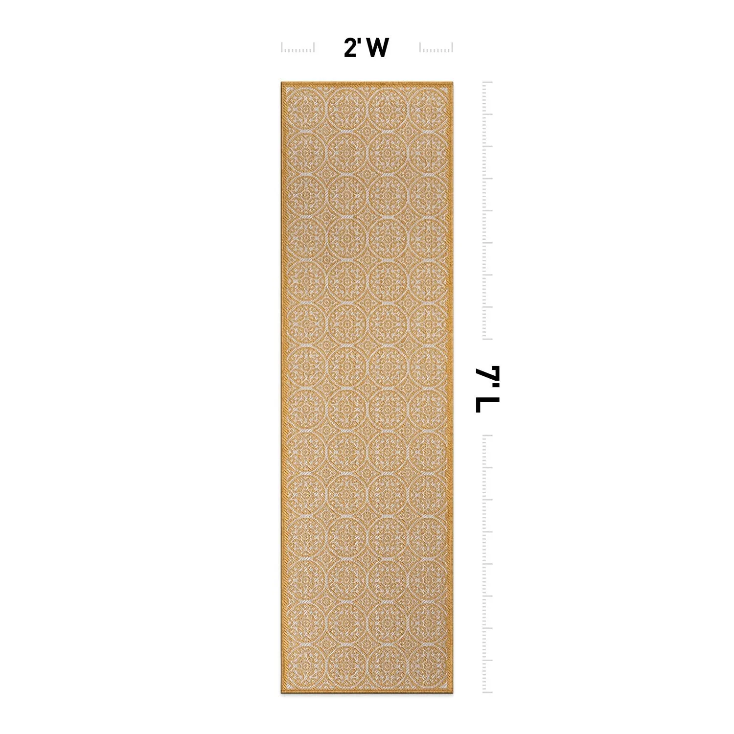 World Rug Gallery Transitional Floral Circles Textured Flat Weave Indoor/Outdoor Area Rug