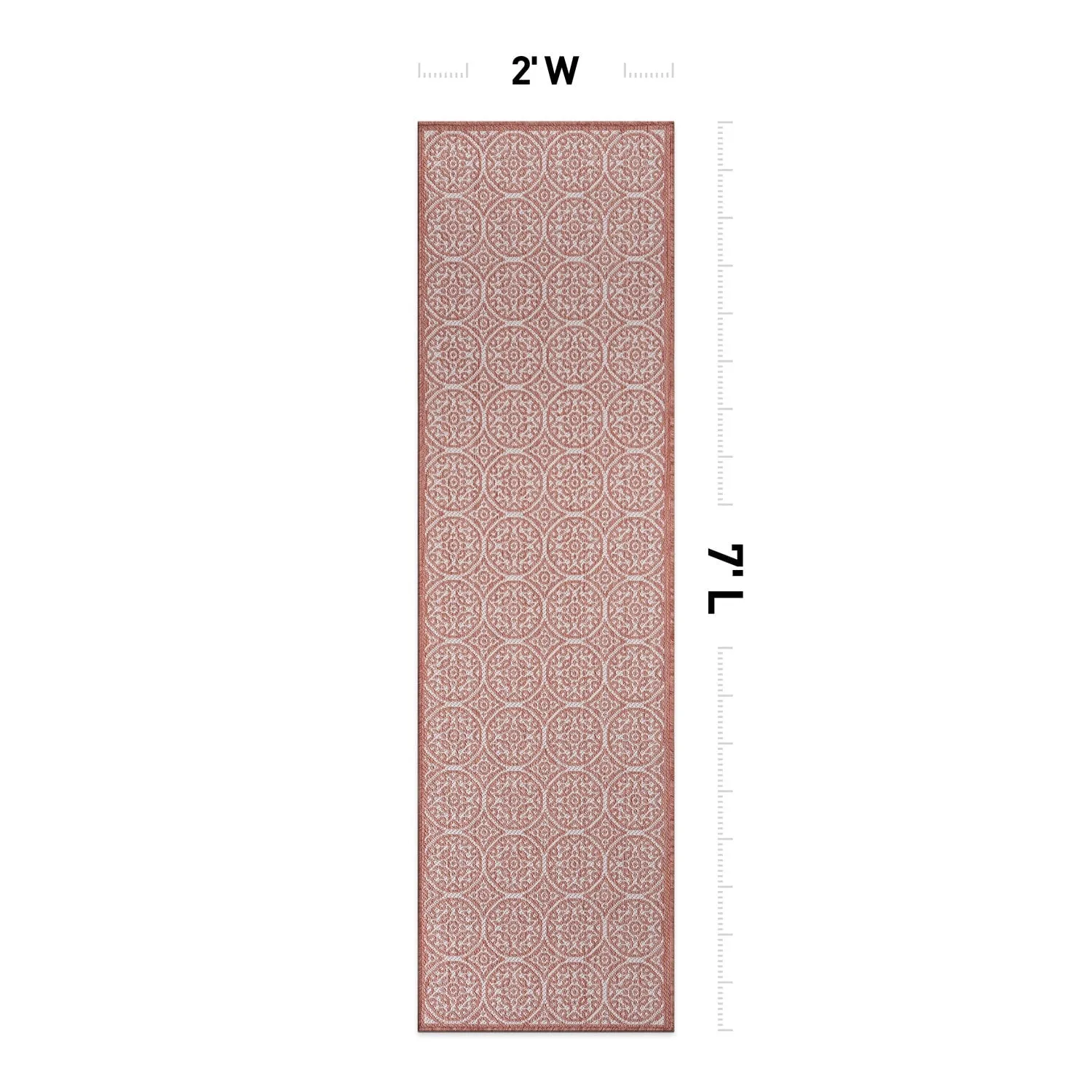 World Rug Gallery Transitional Floral Circles Textured Flat Weave Indoor/Outdoor Area Rug