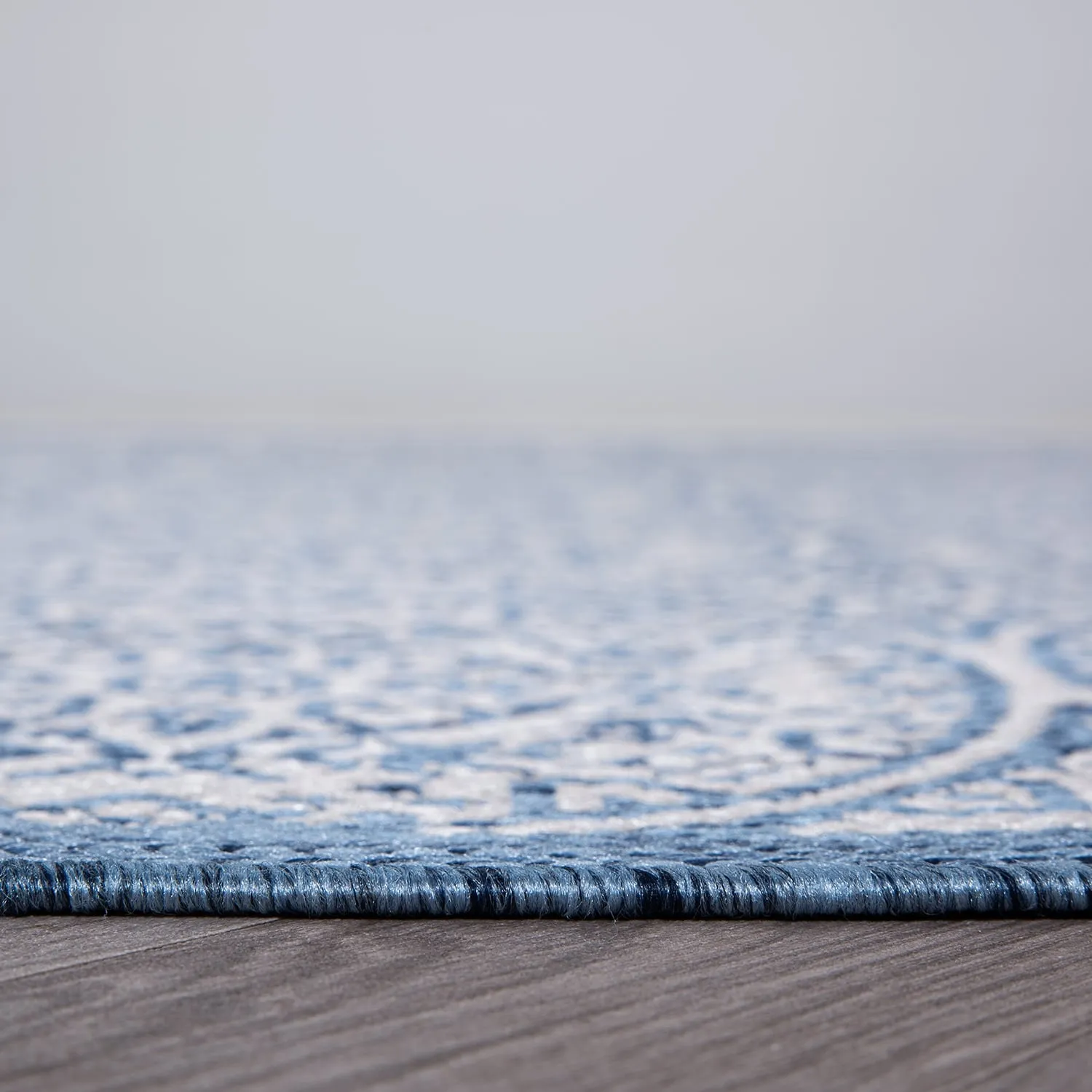 World Rug Gallery Transitional Floral Circles Textured Flat Weave Indoor/Outdoor Area Rug