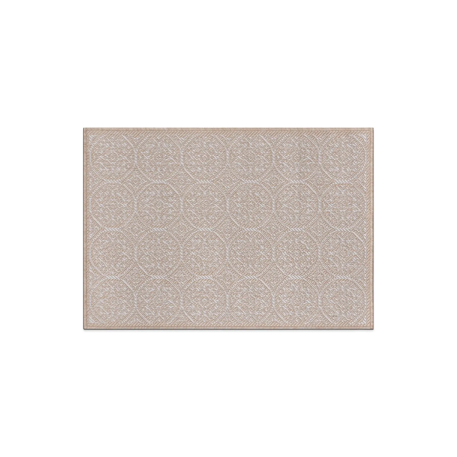 World Rug Gallery Transitional Floral Circles Textured Flat Weave Indoor/Outdoor Area Rug