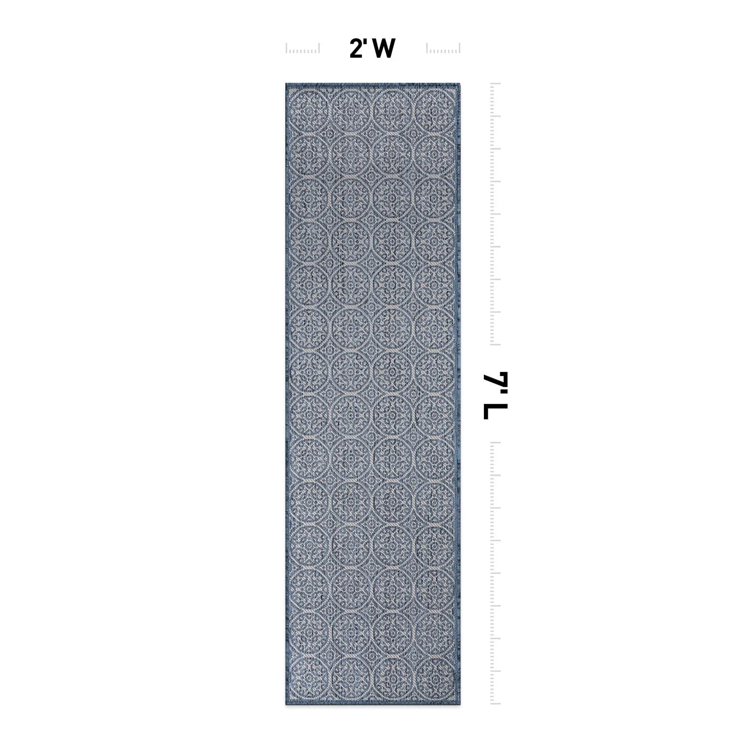 World Rug Gallery Transitional Floral Circles Textured Flat Weave Indoor/Outdoor Area Rug