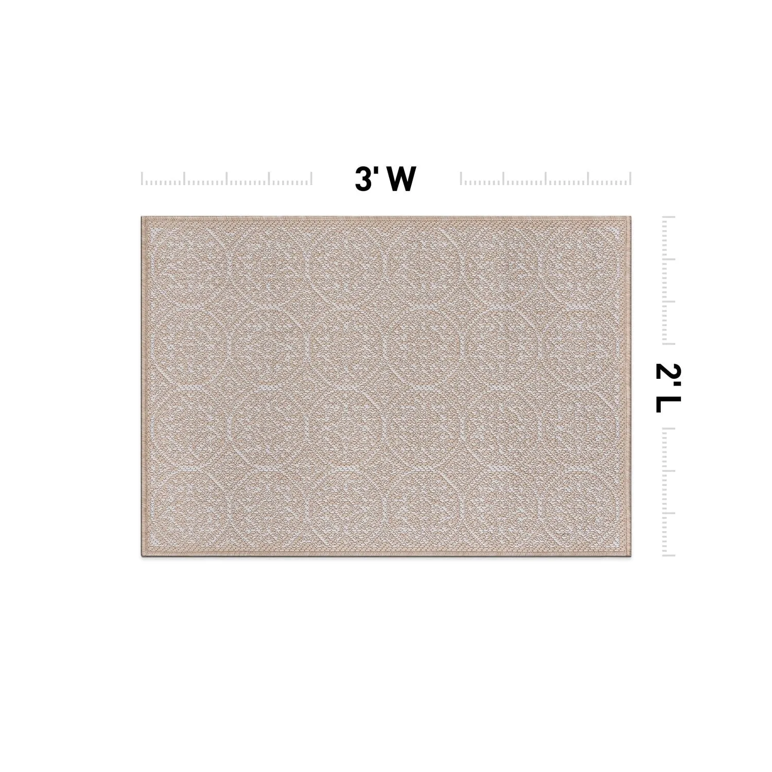 World Rug Gallery Transitional Floral Circles Textured Flat Weave Indoor/Outdoor Area Rug