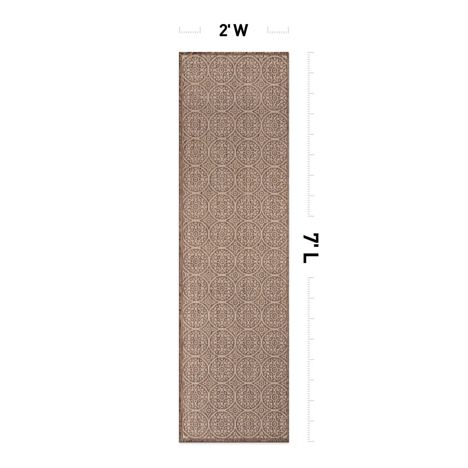 World Rug Gallery Transitional Floral Circles Textured Flat Weave Indoor/Outdoor Area Rug
