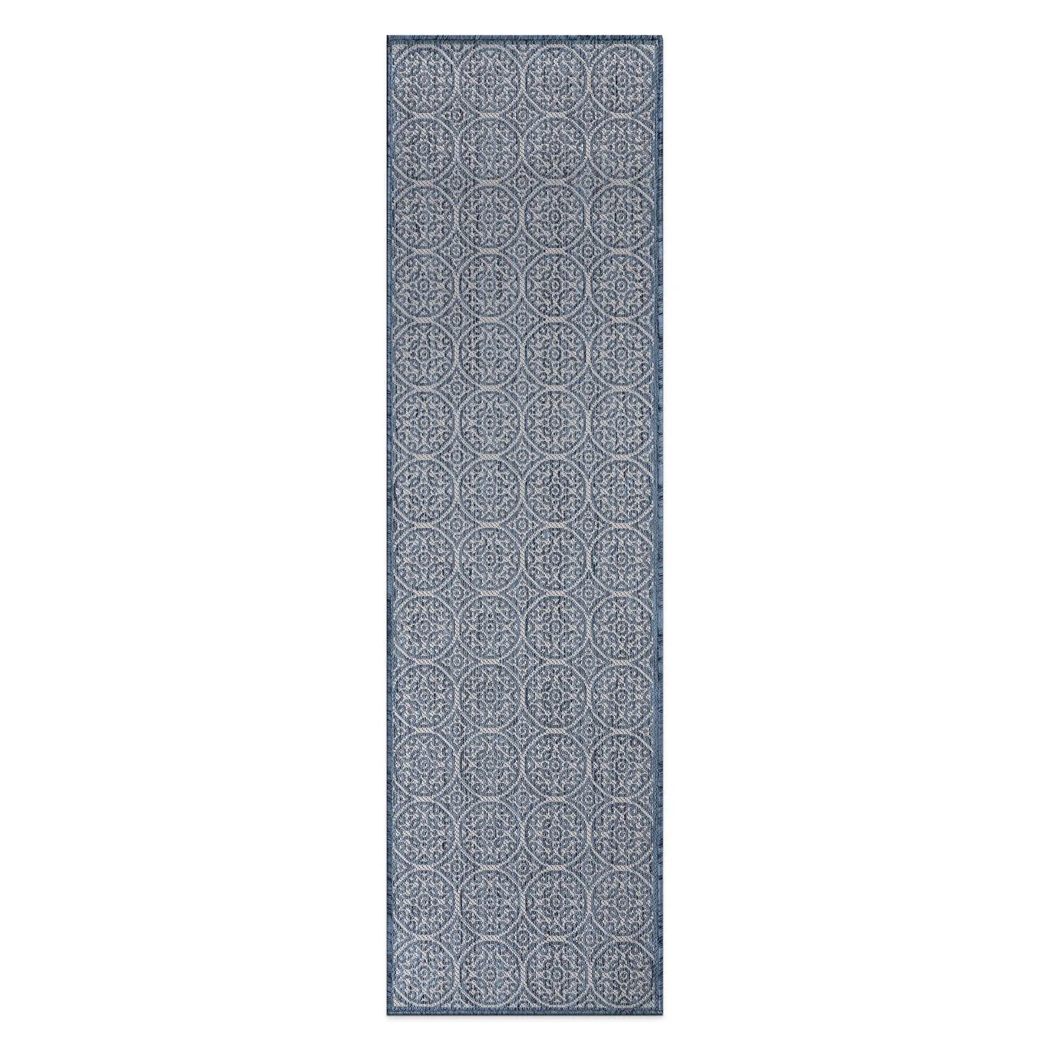 World Rug Gallery Transitional Floral Circles Textured Flat Weave Indoor/Outdoor Area Rug