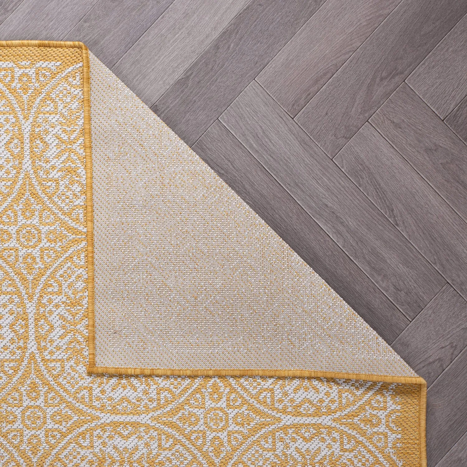 World Rug Gallery Transitional Floral Circles Textured Flat Weave Indoor/Outdoor Area Rug